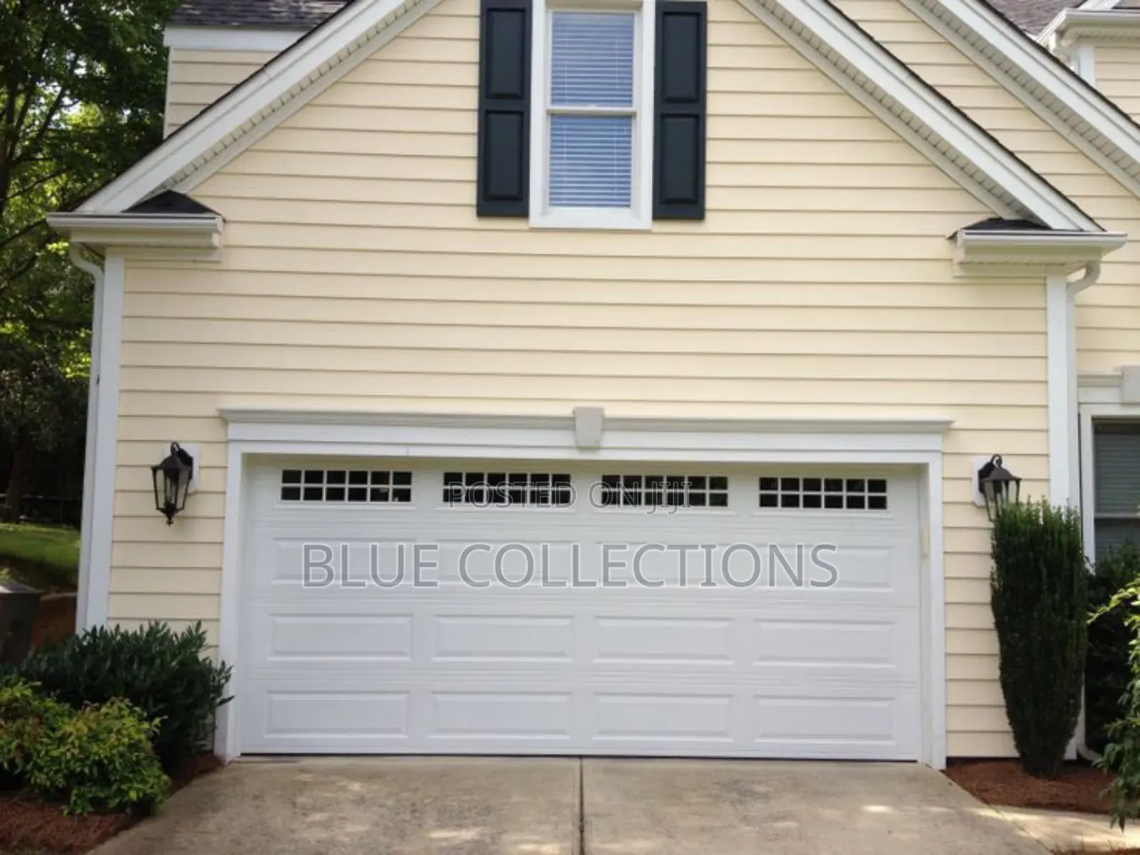 14×8 Morden Automated Garage Door With Fanlight