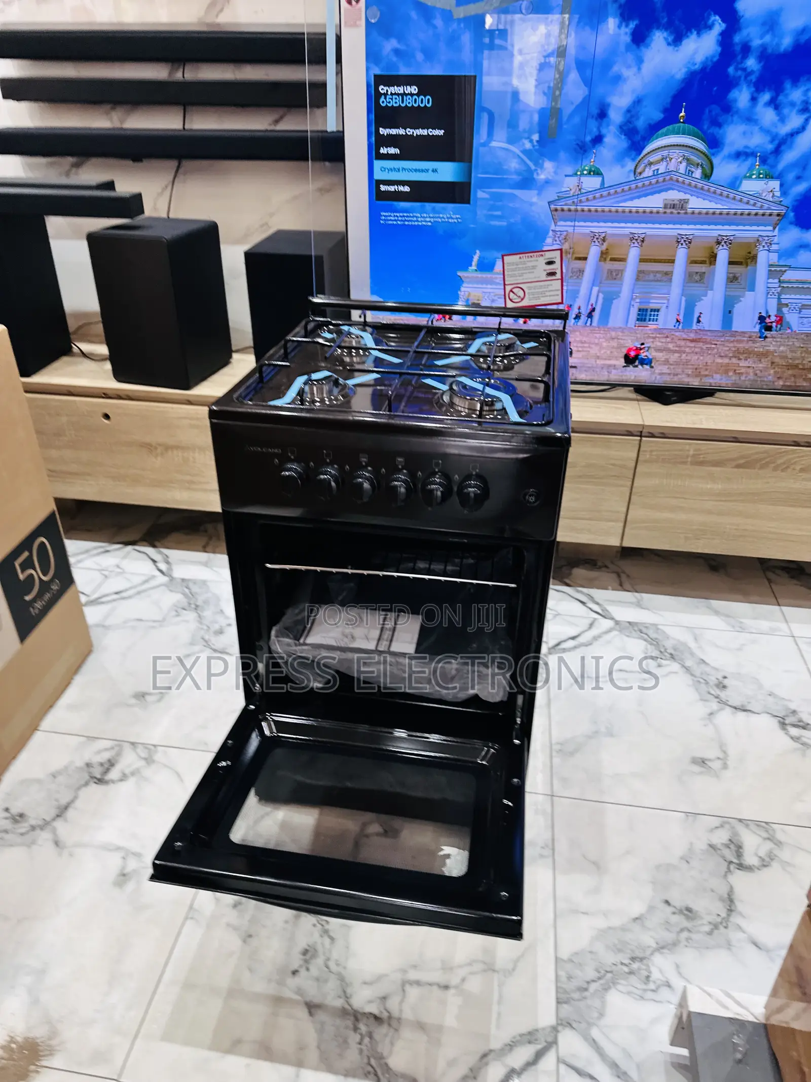 Ultra Modern Gas Oven 50/50 4burner Black Volcano