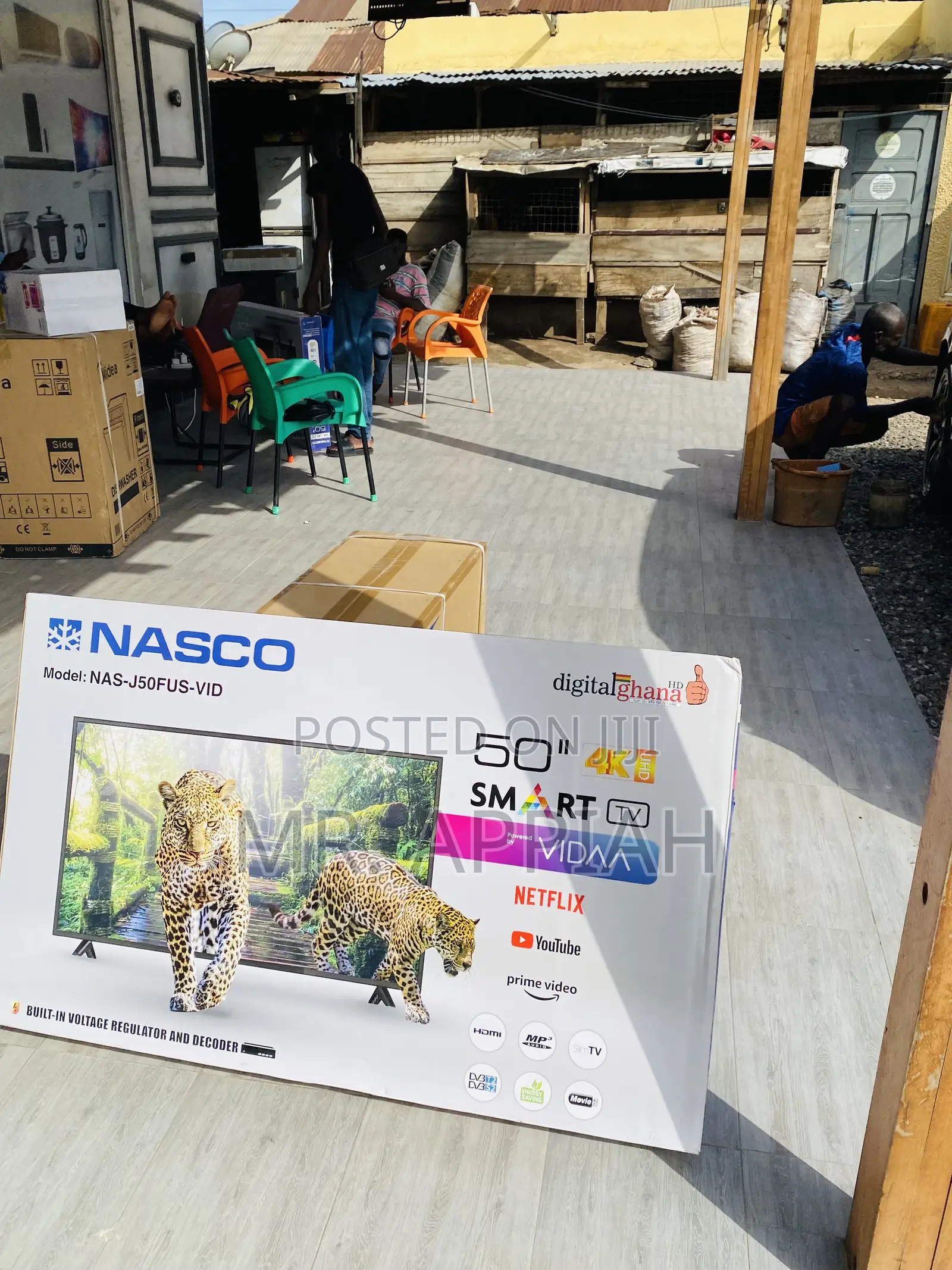 Authentic Nasco 50 Inch Uhd Digital Satellite Smart Tv.