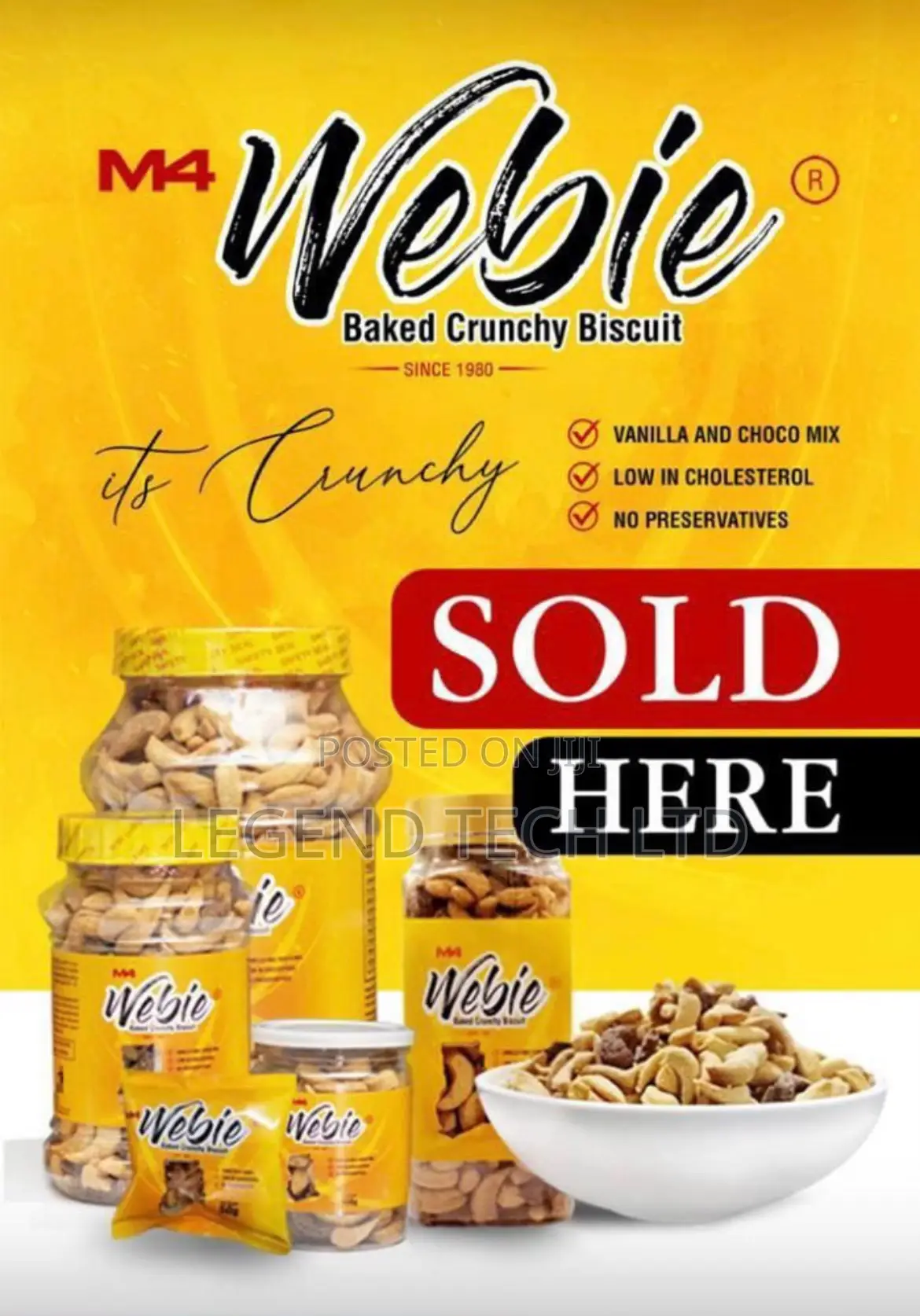 Webie Baked Crunchy Biscuits Vanilla/Chocolate Ginger