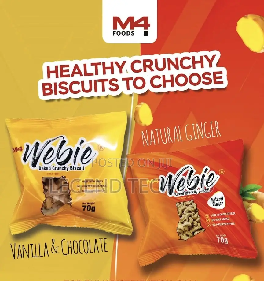 Webie Baked Crunchy Biscuits Vanilla/Chocolate Ginger