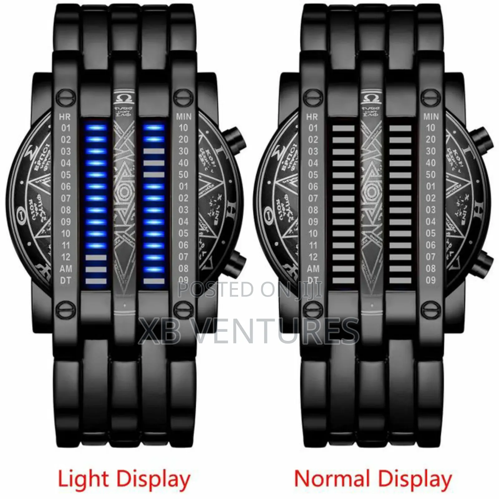 Binary Matrix Blue LED Digital Watch