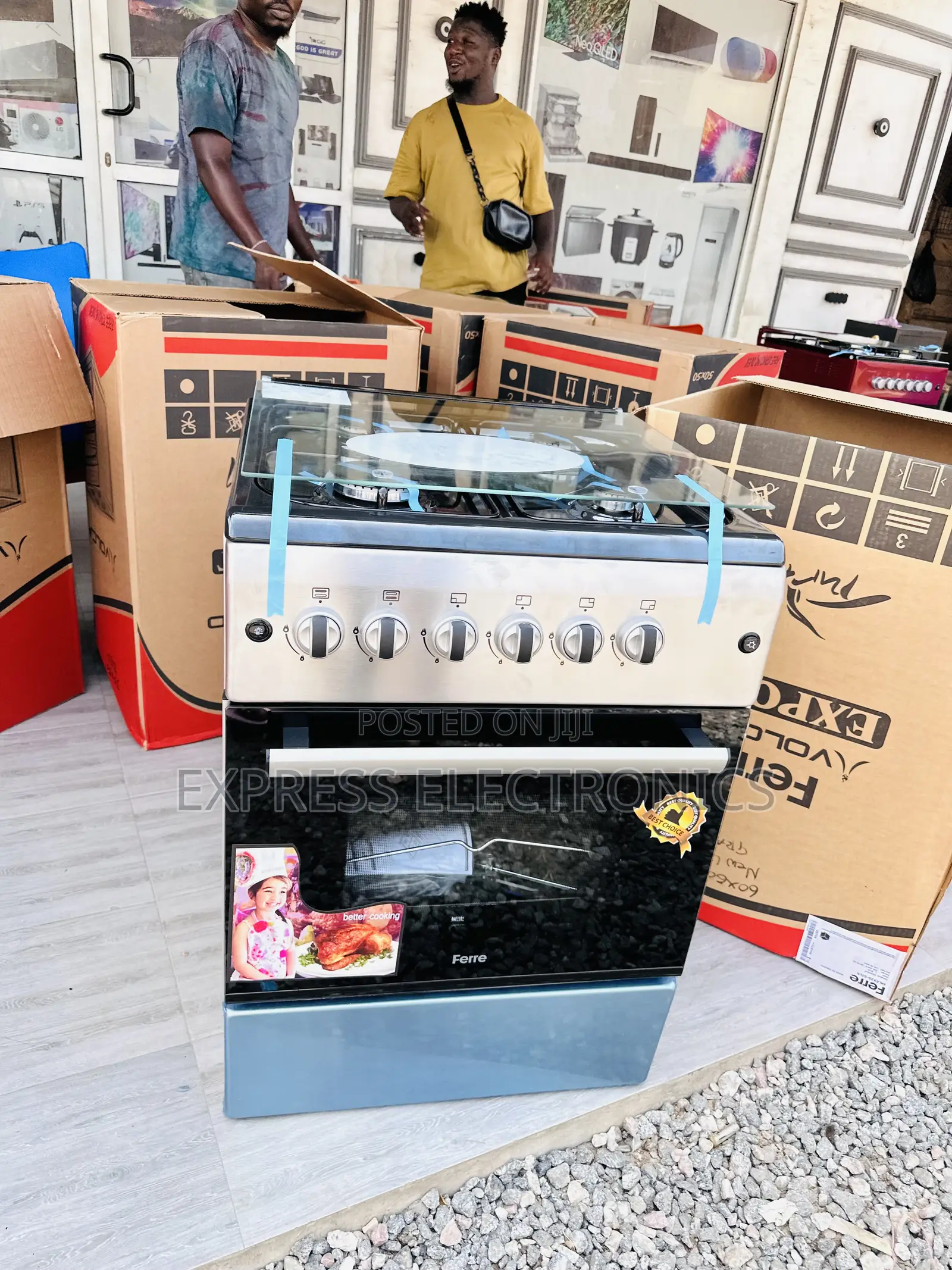 Available Now Newline Grey Gas Stove Oven 4burner 60/60
