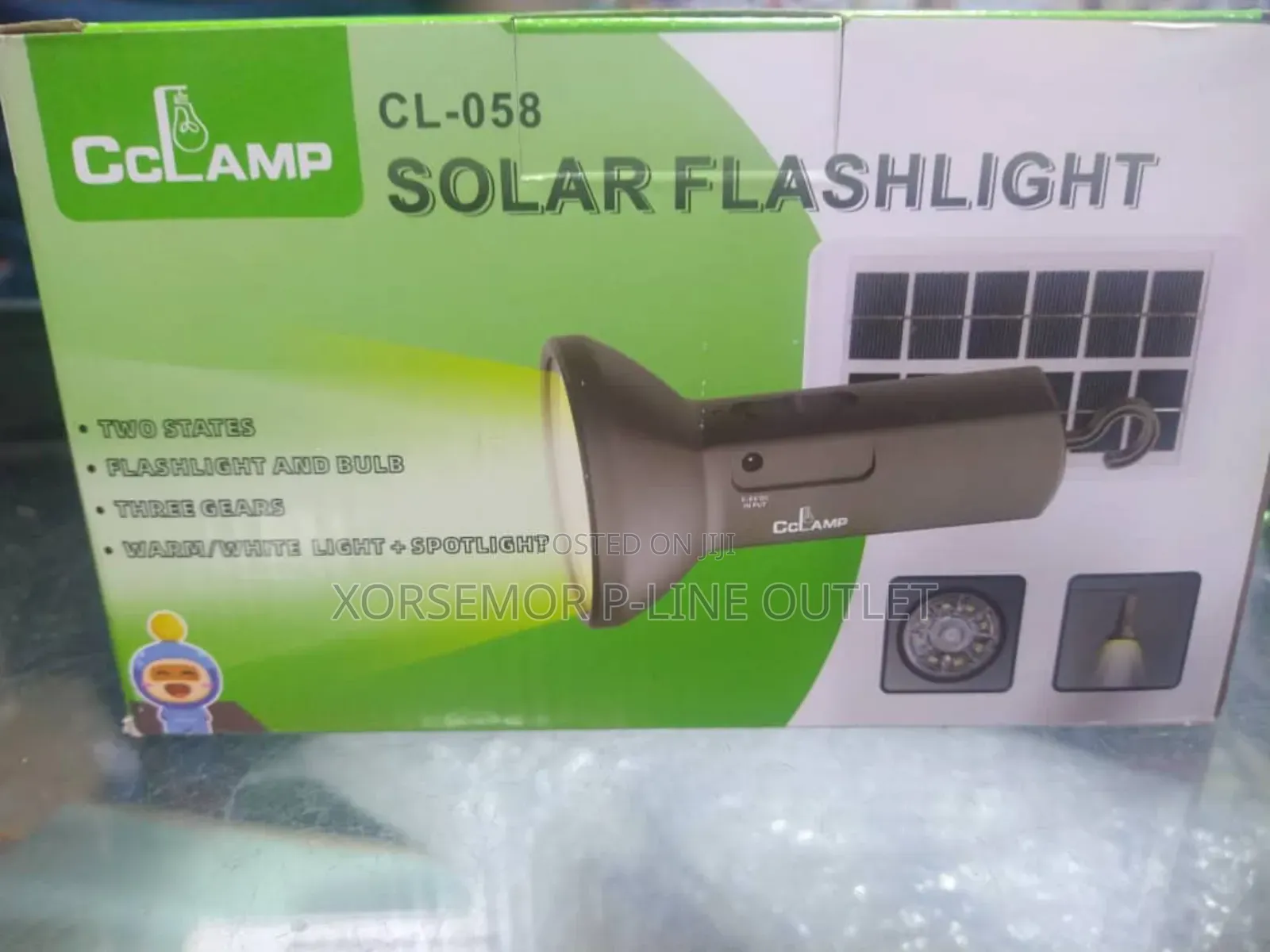 Cclamp Solar and Electric Flashlight 