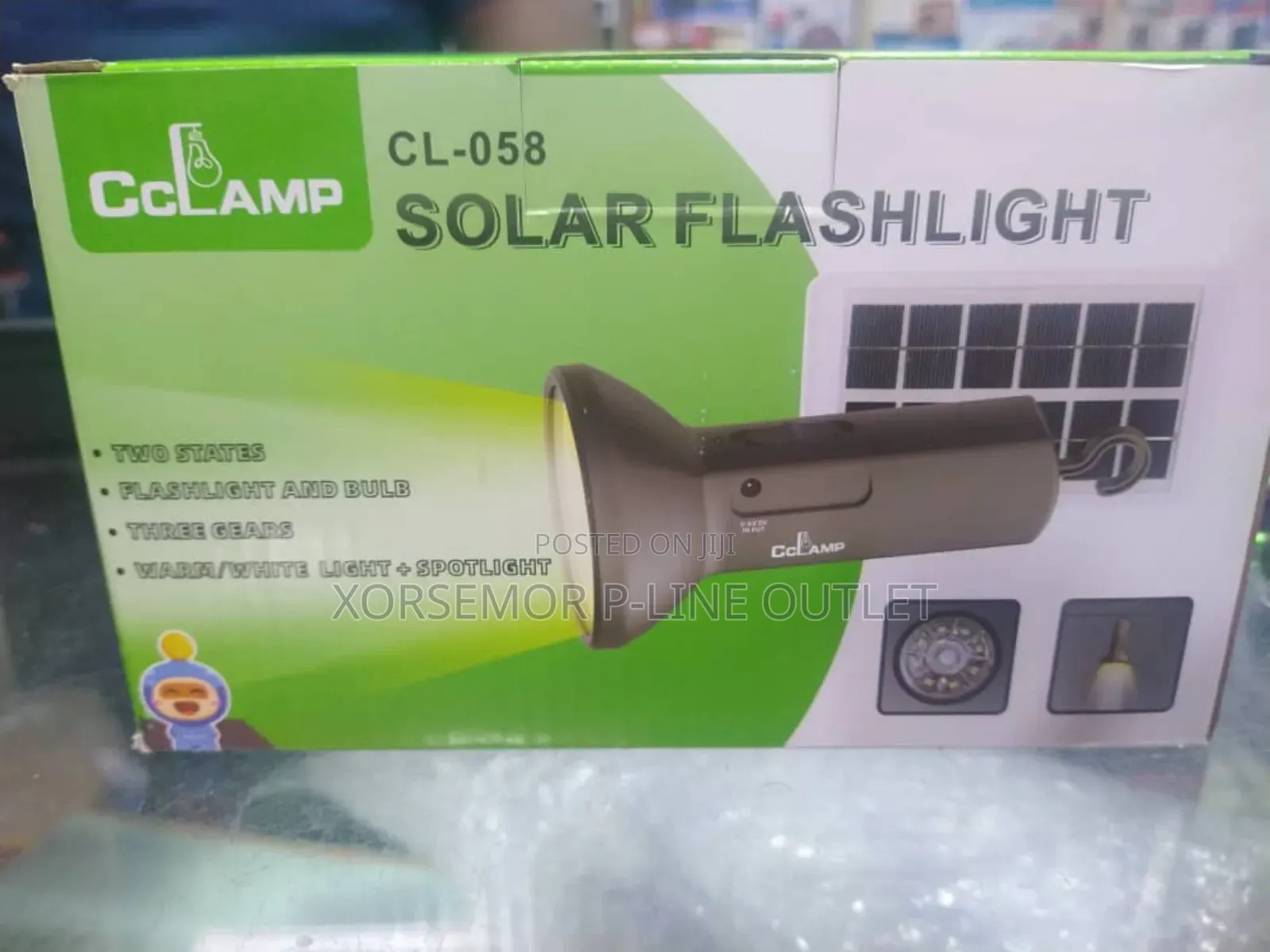 Cclamp Solar and Electric Flashlight 