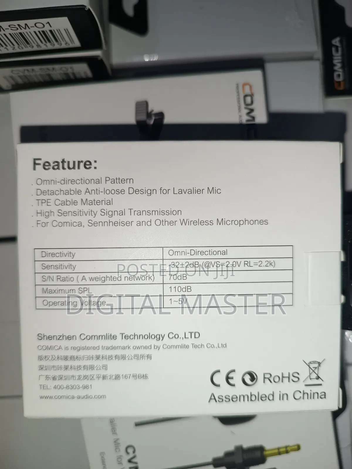 Lapel Microphone For Wireless Mic System (Comica Cvm-sm-01)