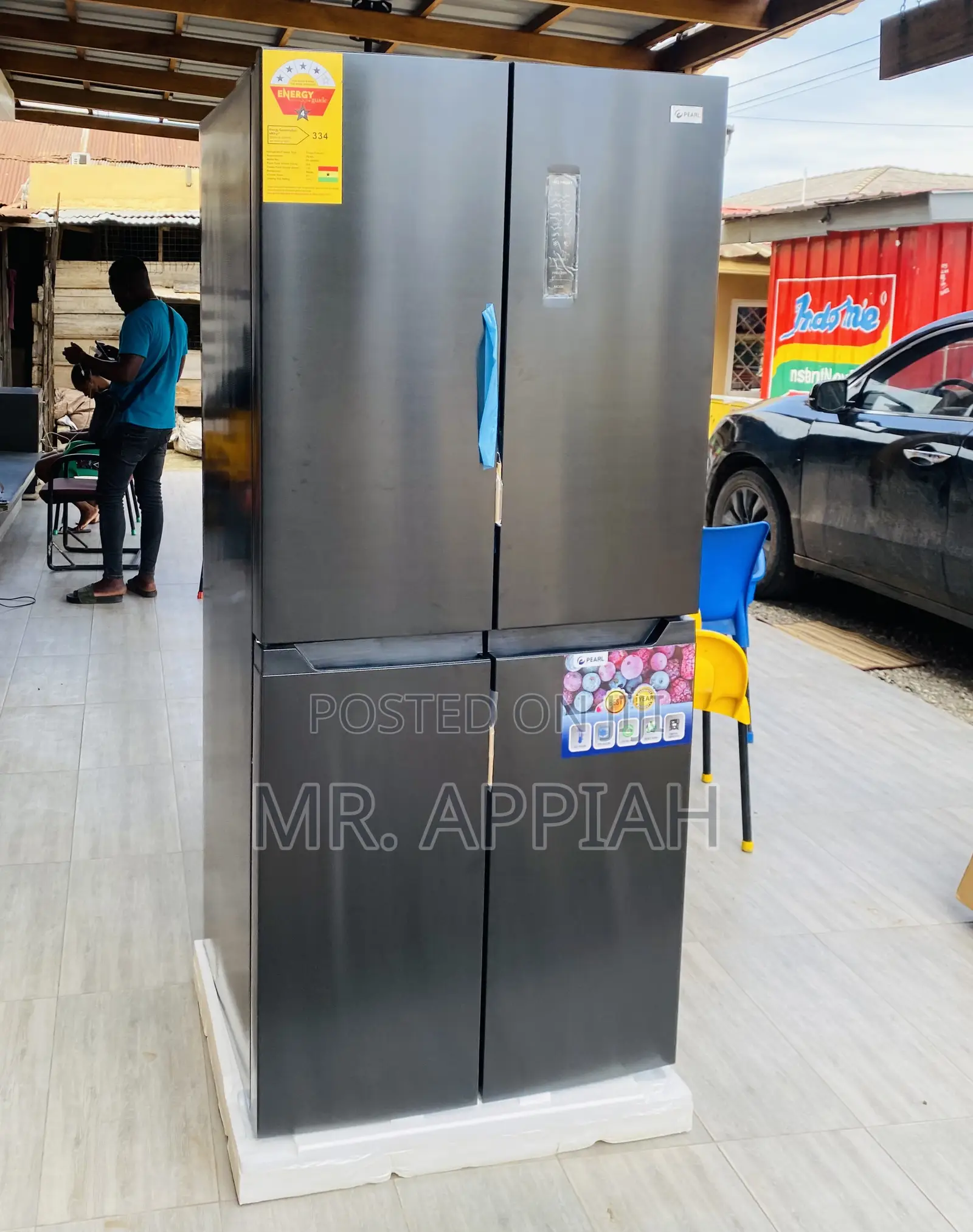 Durable Nasco Pf 550bss Side by Side Electric Fridge,Black.