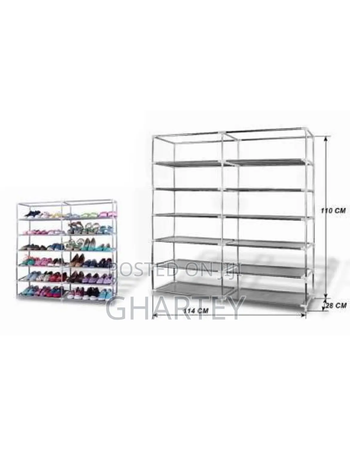 Portable Foldable Double Shoe Rack
