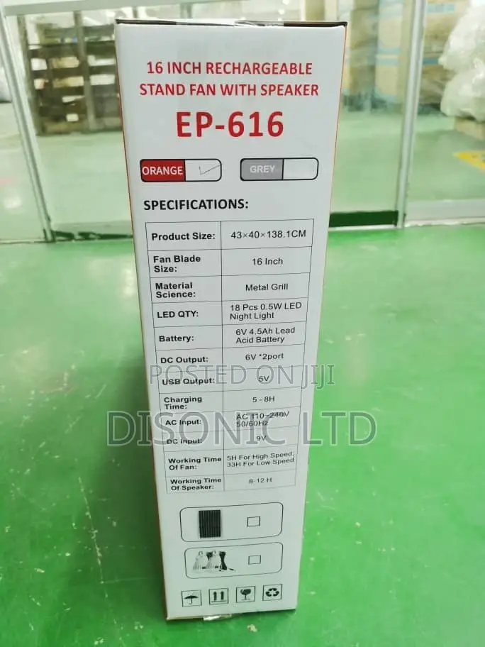 Electric Solar Rechargeable Fan