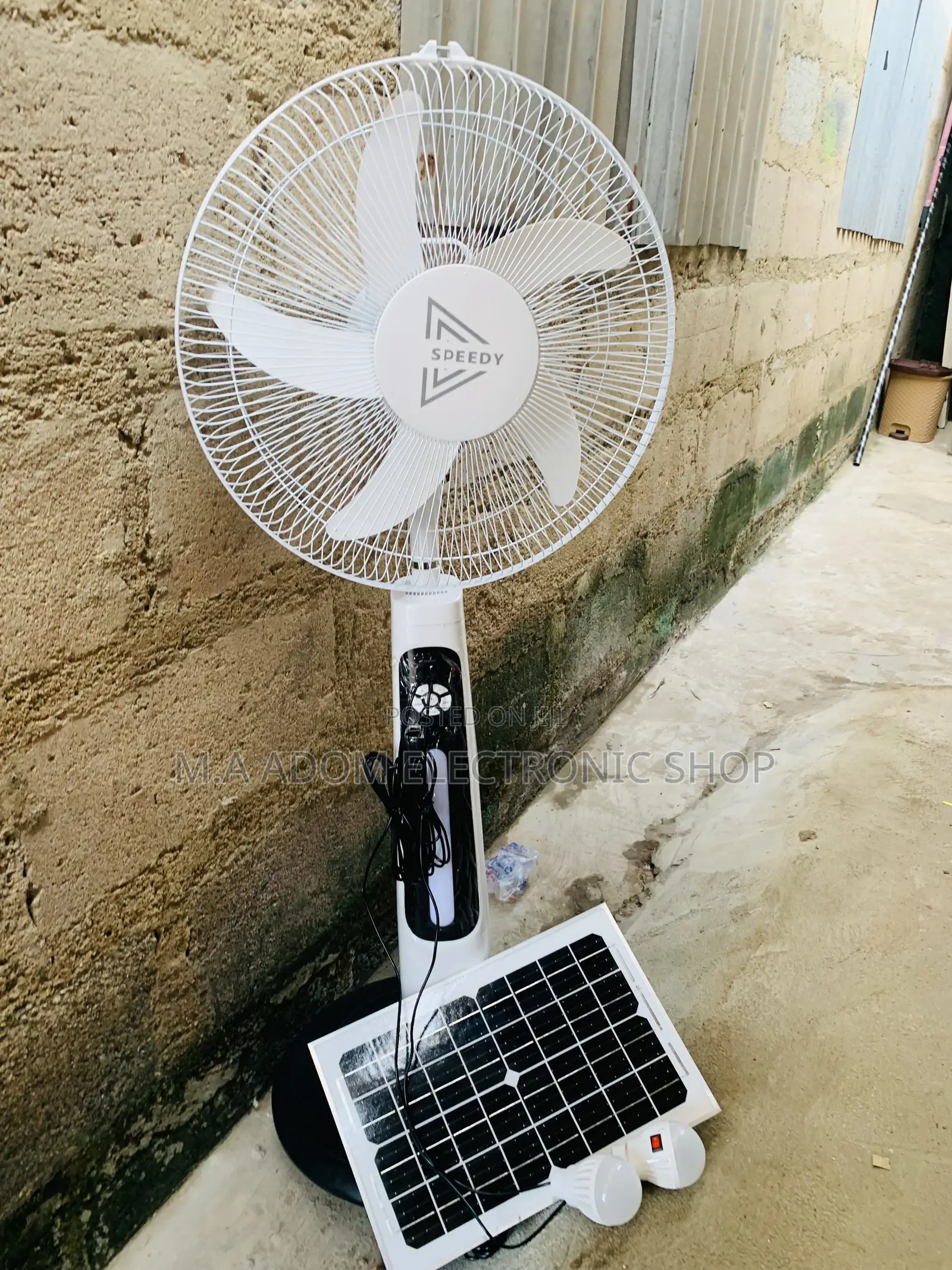 Unique Speedy Electric Rechargeable Standing Fan(White).