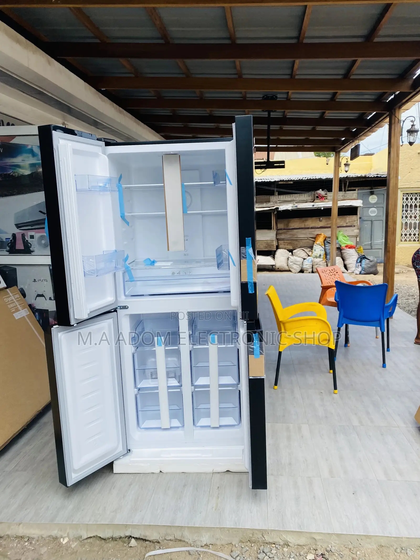 Original Pearl PF-550BSS Side by Side Electric Fridge(337L).