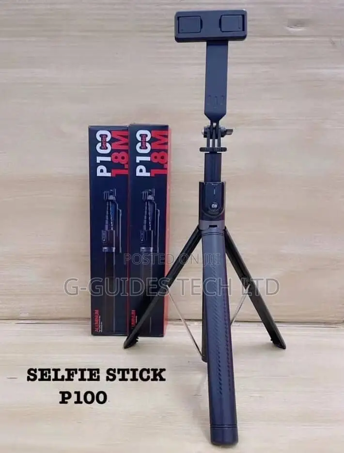 P100 Selfie Stick 1.77m With Bluetooth and 2 Led Light