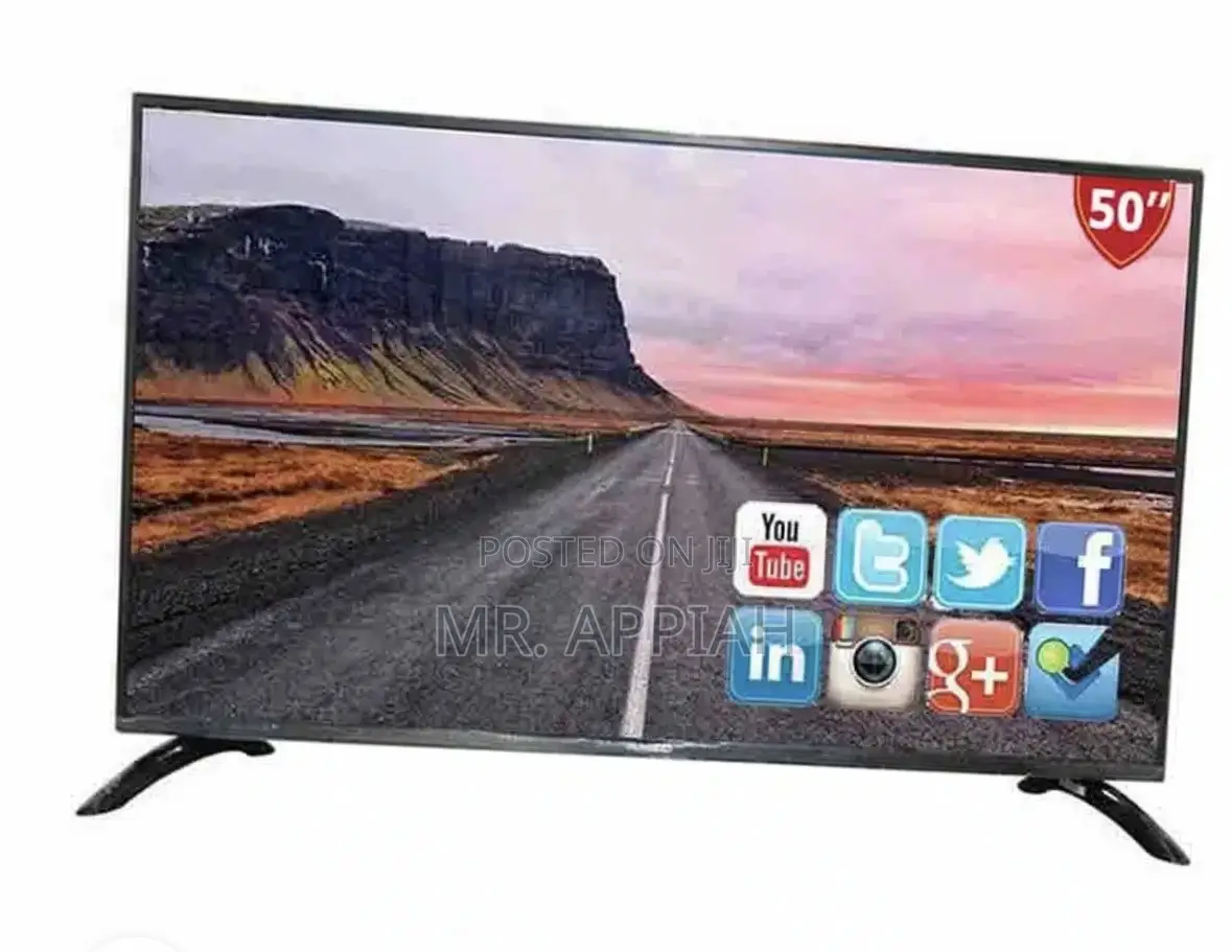 Authentic Nasco 50′′Uhd Digital Satellite Smart Tv,Black