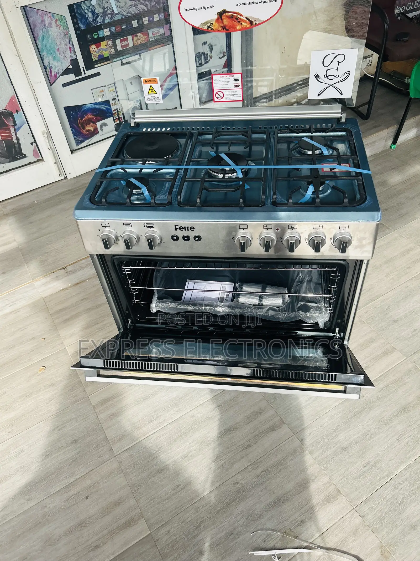 Special Offer on 4+1 60/90 Gas Cooker Oven Grey Color.