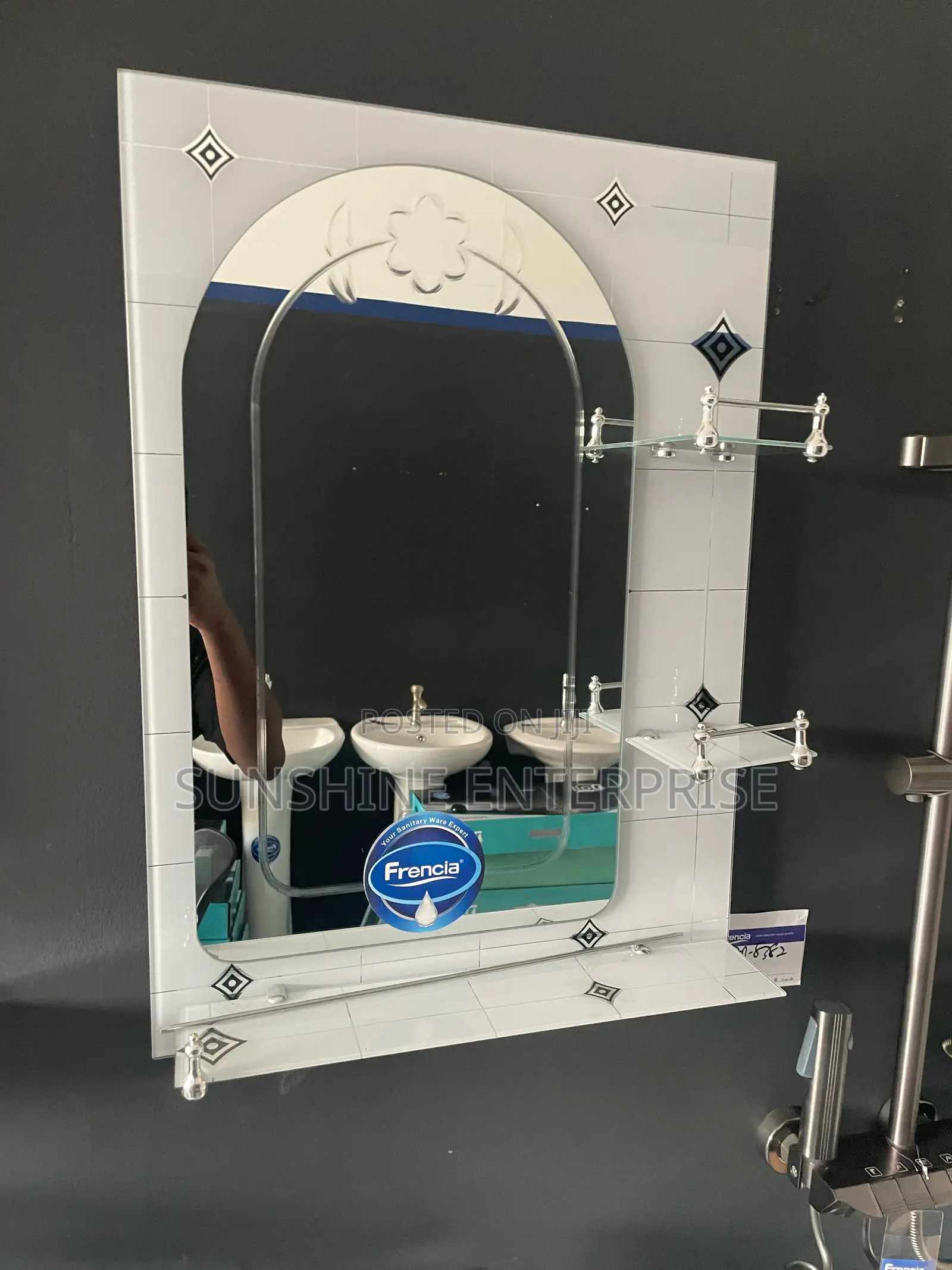 White Bathroom Wall Mirror