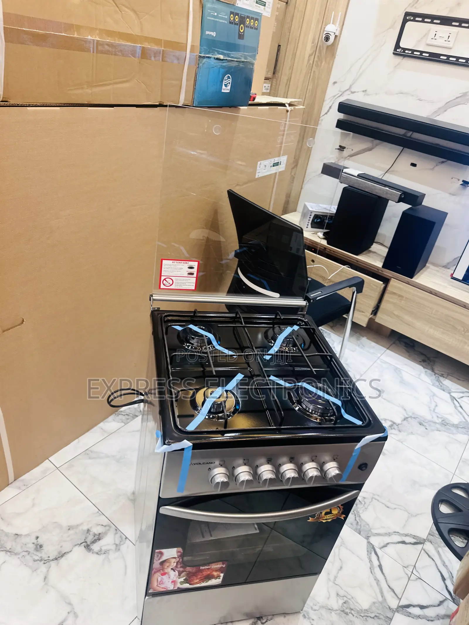 4burner Furnace Gas Cooker 50/50 Grey Color