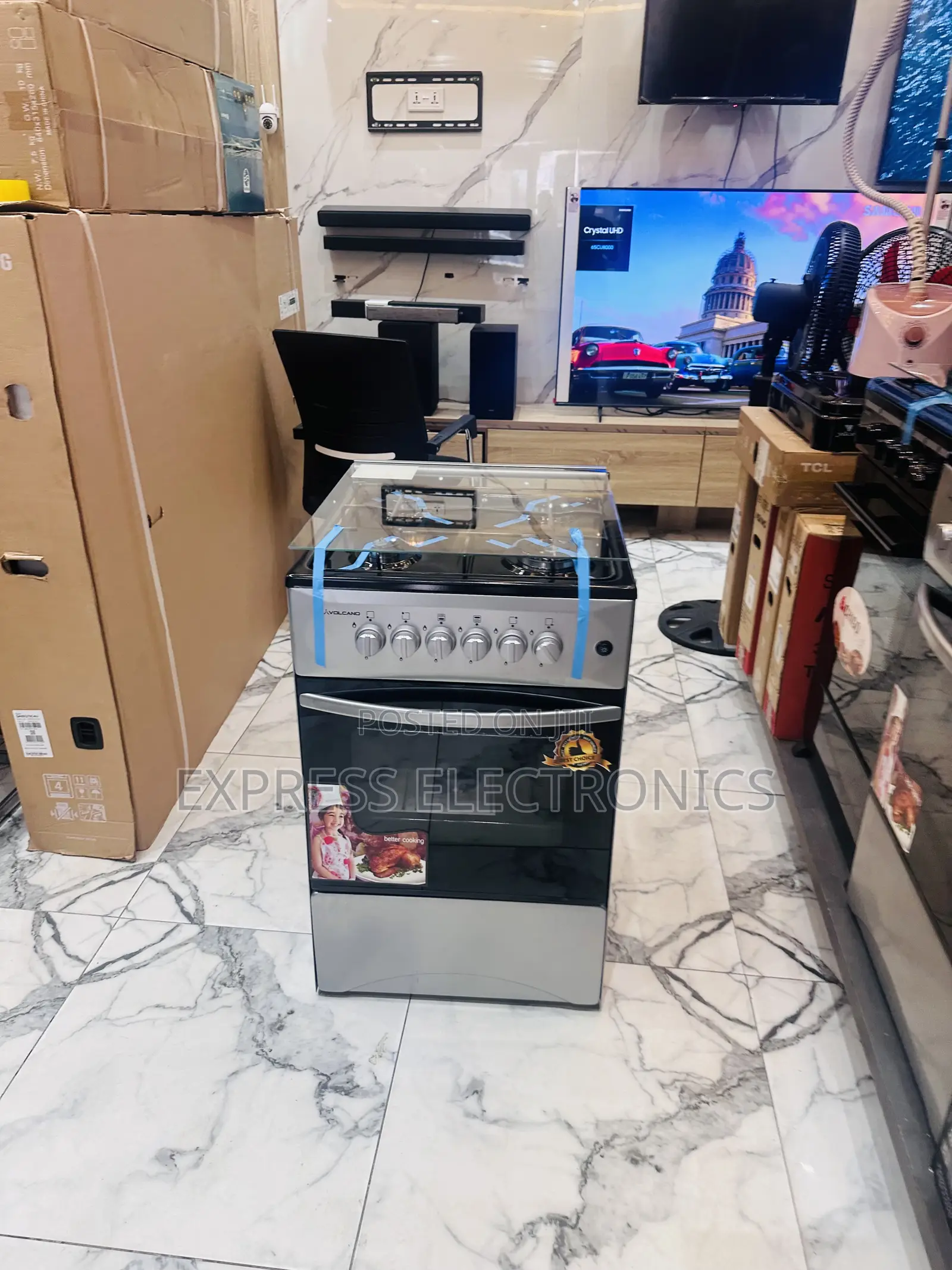4burner Gas Cooker Oven —- 50/50 Grey Volcano