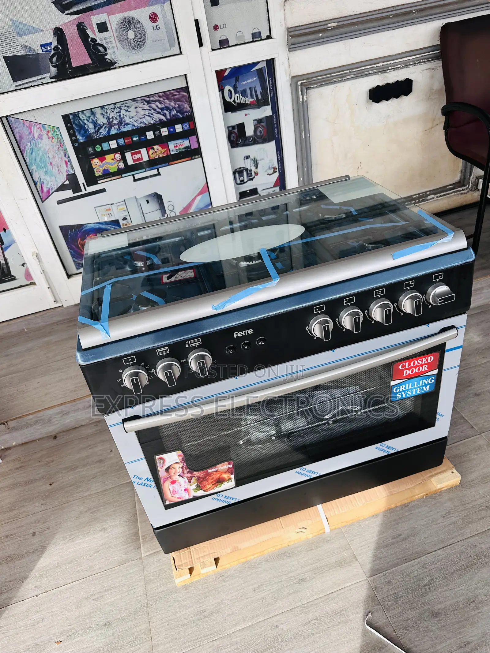 Quality Yet Affordable Black Gas Cooker Oven 5burner 60/90