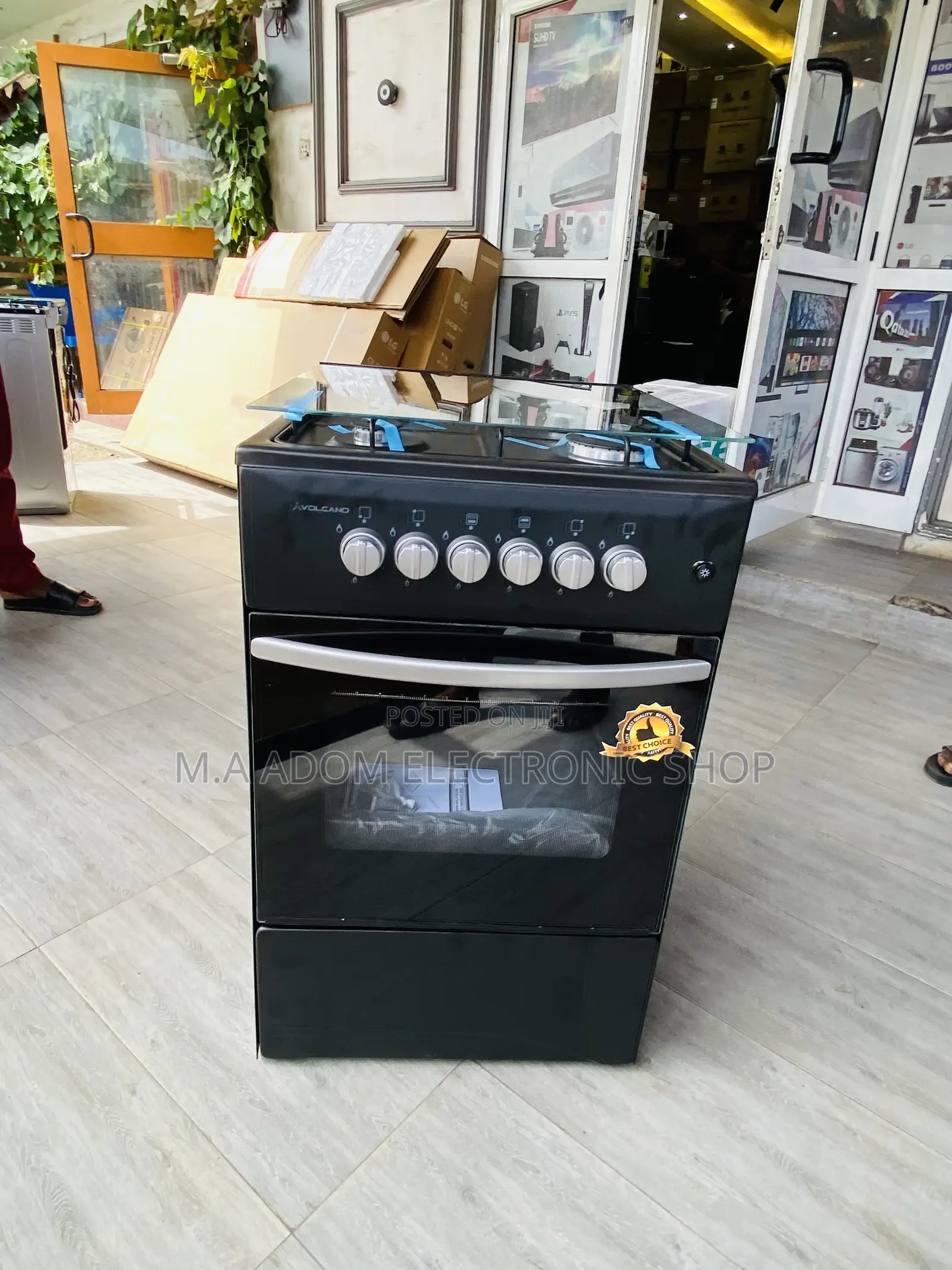 Shop Quality Volcano 50x50 Gas Oven 4 Burner(Black).
