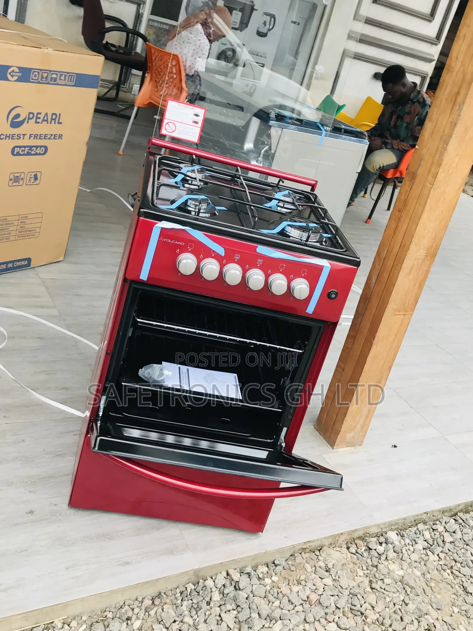 Grab New 4 Cooker Gas Volcano Red Oven With Grill 50x50 