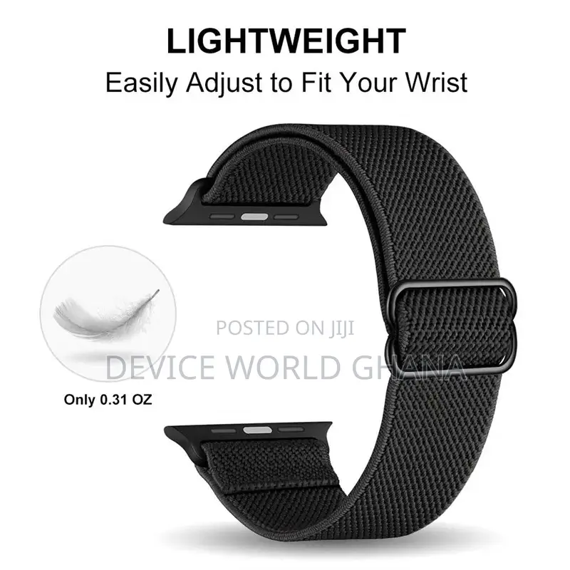 Los Nylon Adjustable Elasti Band 4 Apple Watch Series 1-11(Not A Watch