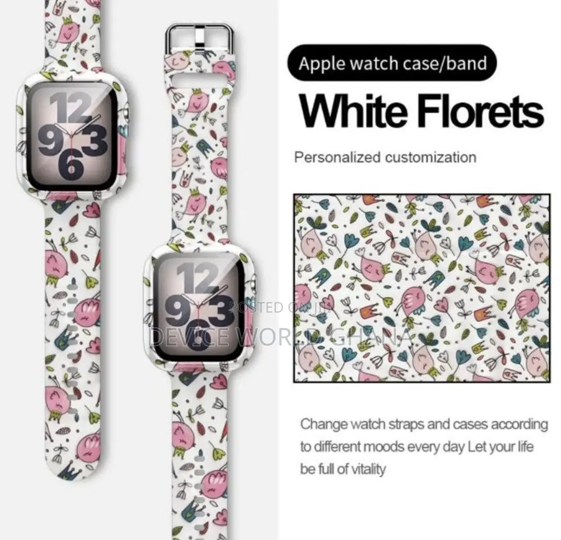 Printed 2 In 1 Case + Strap For Apple Watch (All Sizes)