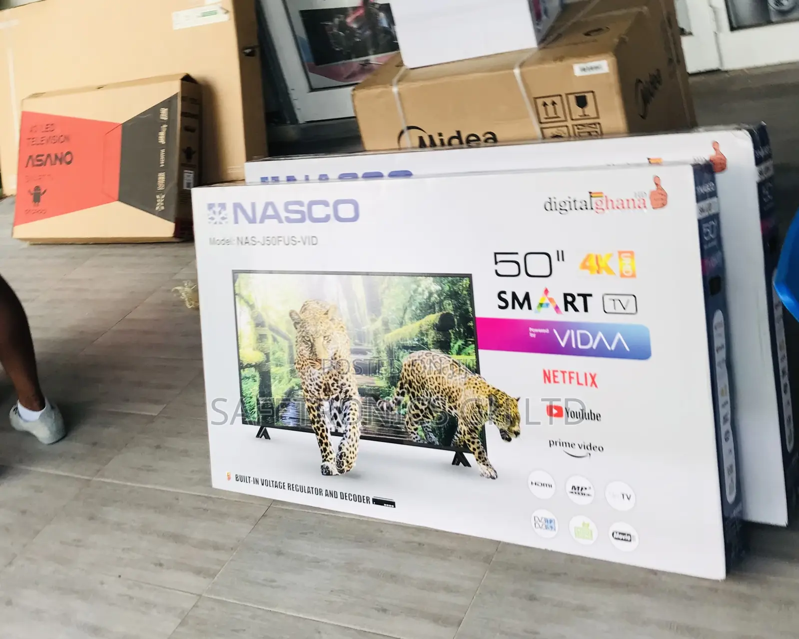 Durable New 50 Inch Smart Nasco Led (Black) Television 