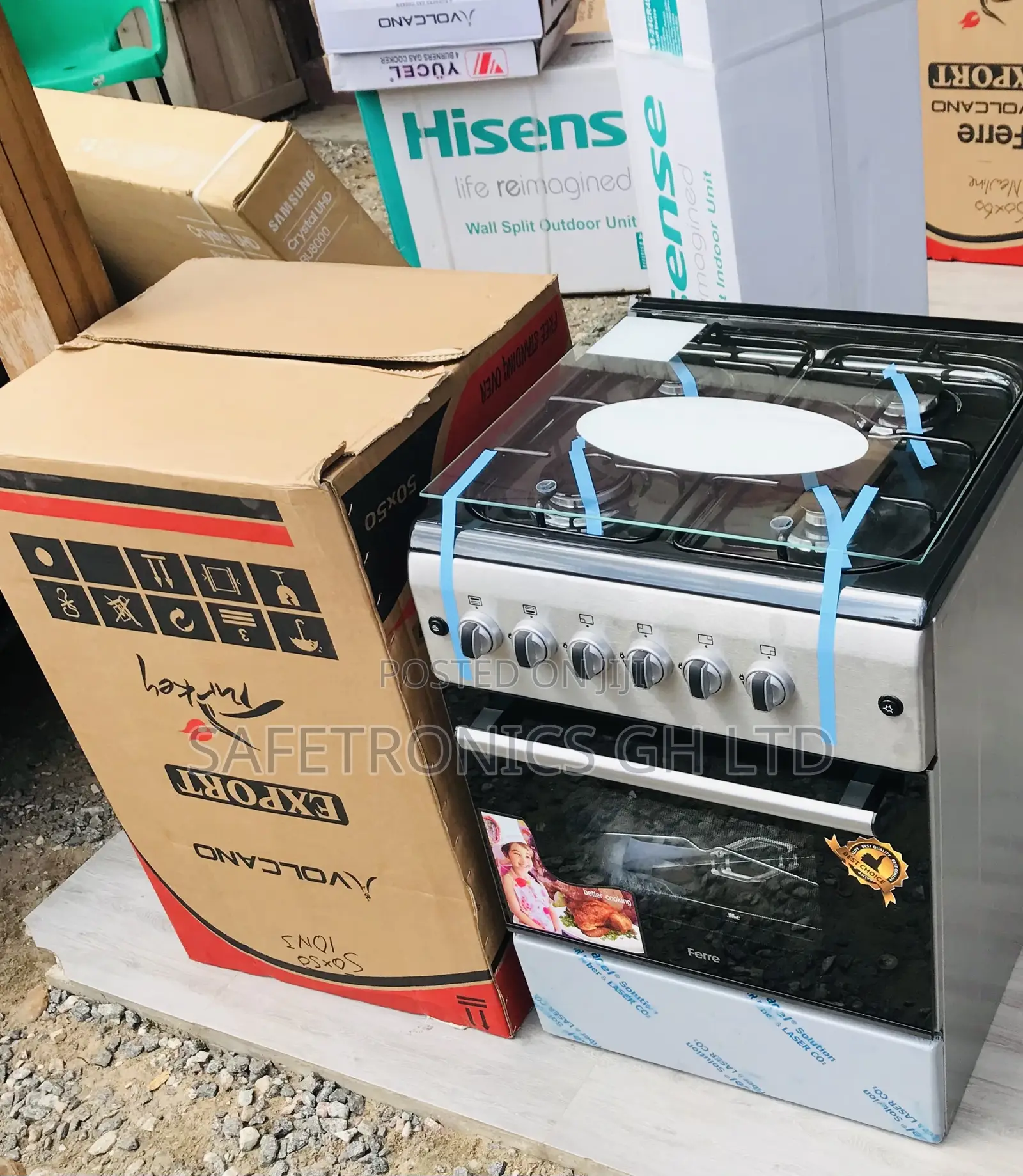 Available New 60by60 4 Burner Oven/Grill Ferre (Gray) 