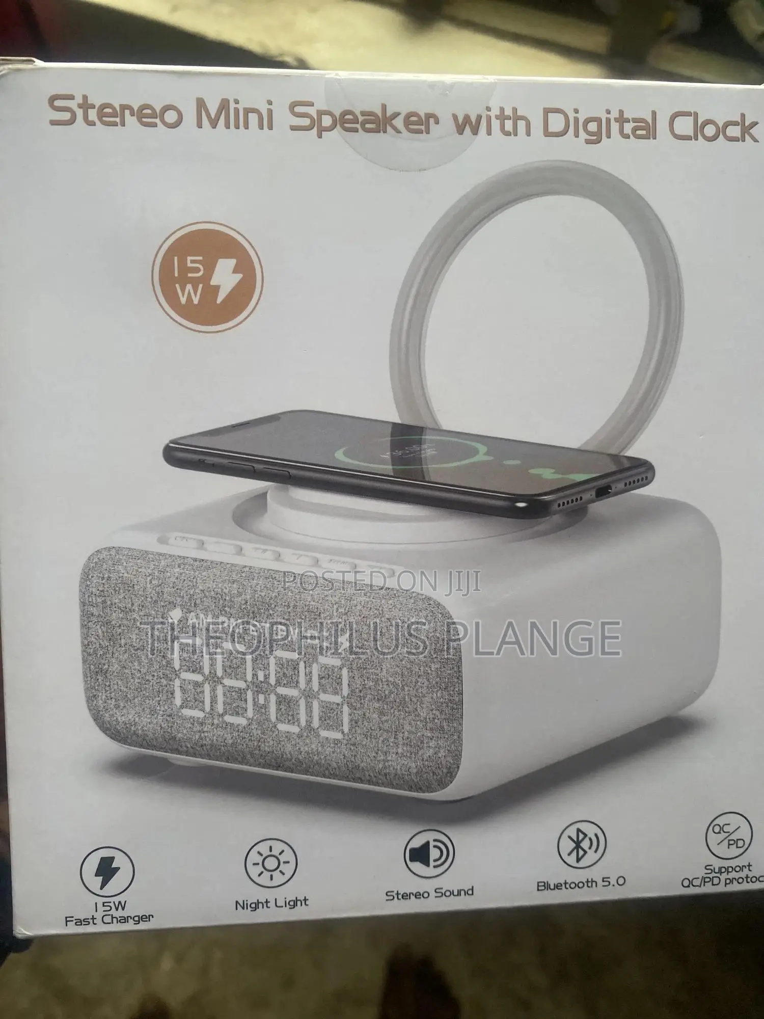 Bluetooth Speaker, Wireless Charger, Bedside Lamp Time D