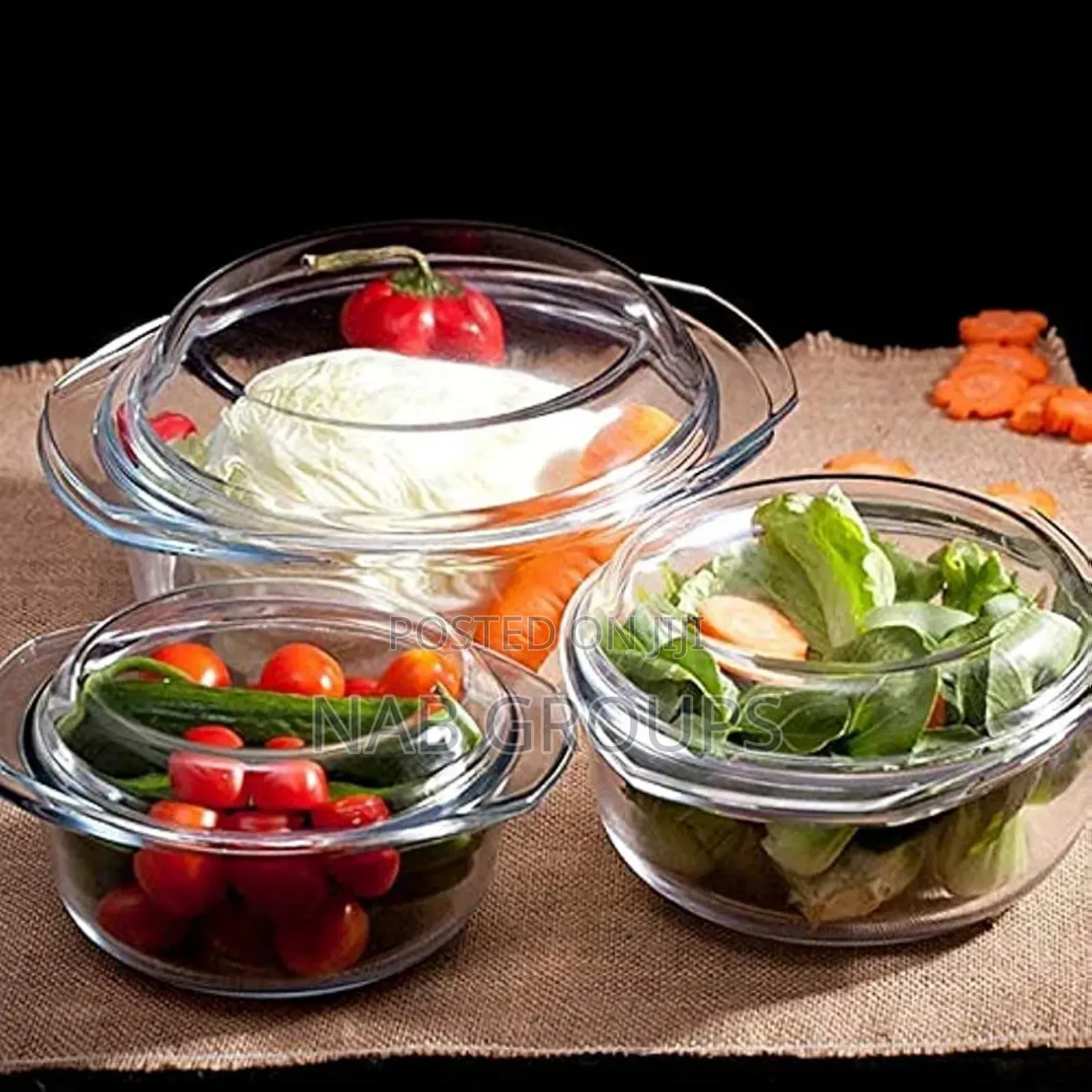 3pcs Pyrex Bowls