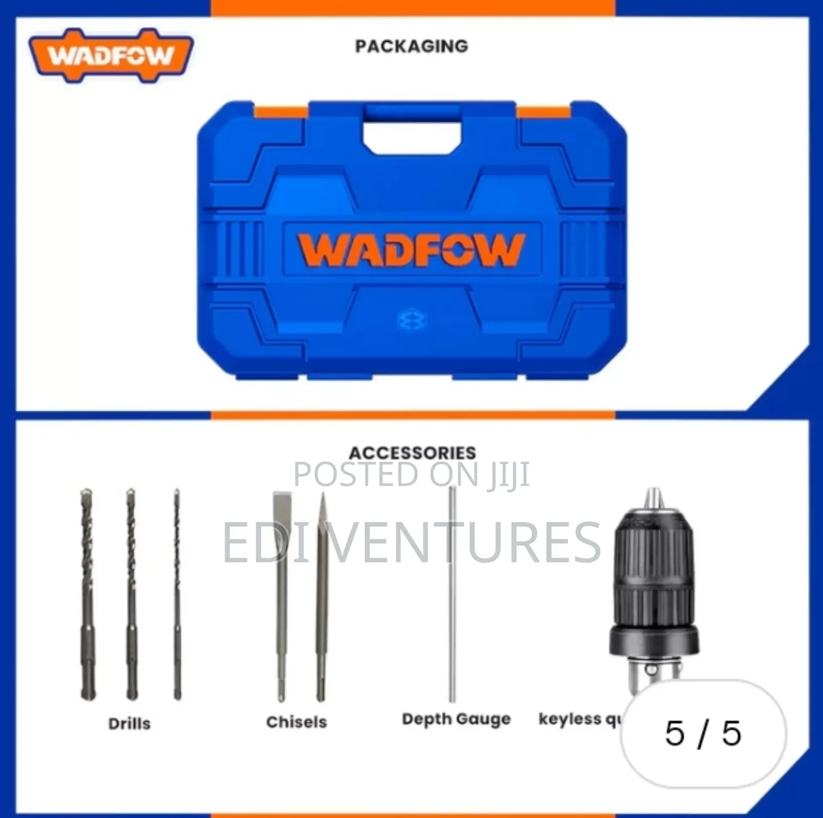 Wadfow 800W Rotary Hammer - Two Chucks Wrh1d26-2
