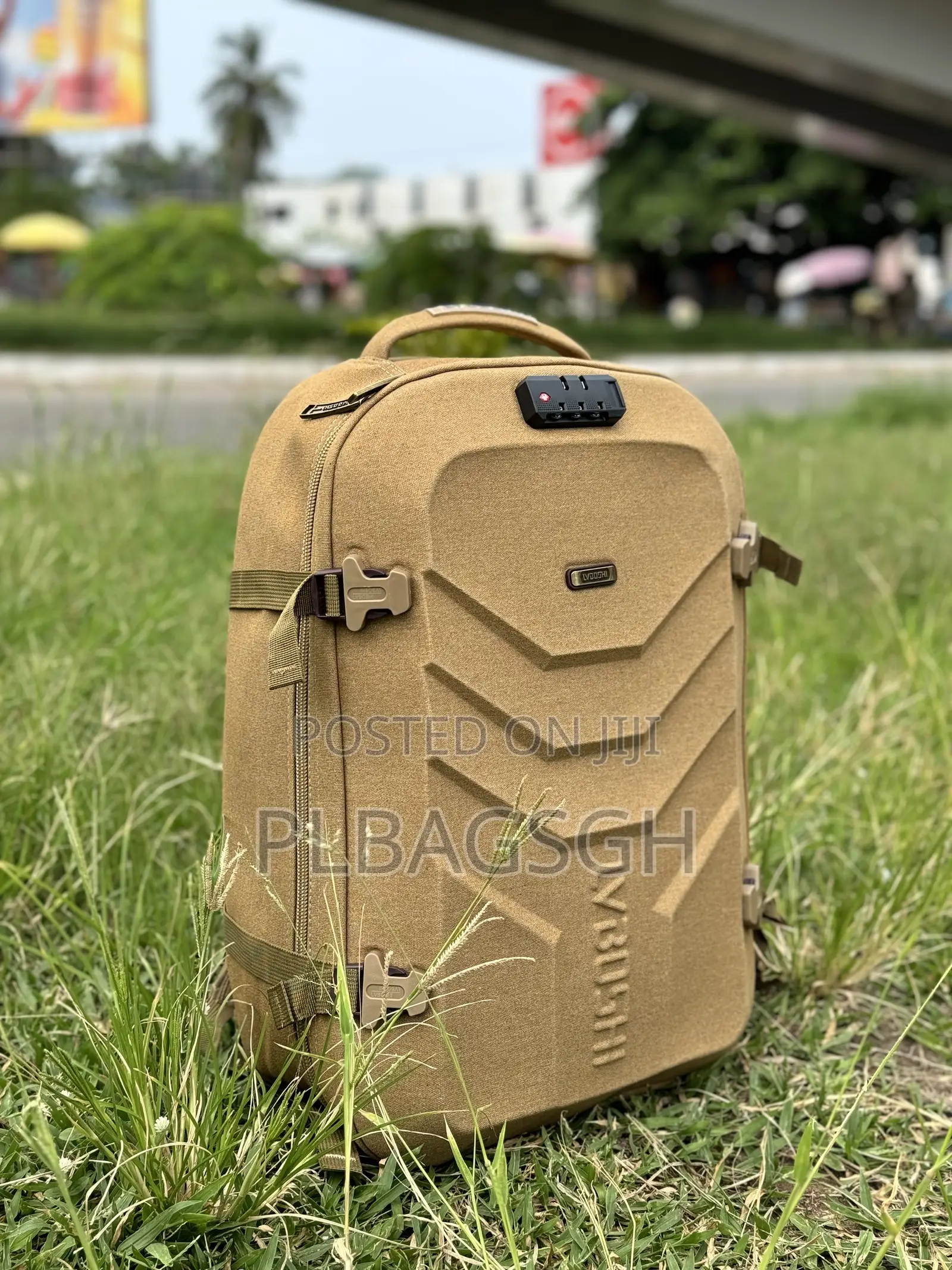 Khaki Traveling Backpack for 15-16 Inches Laptop at Plbagsgh