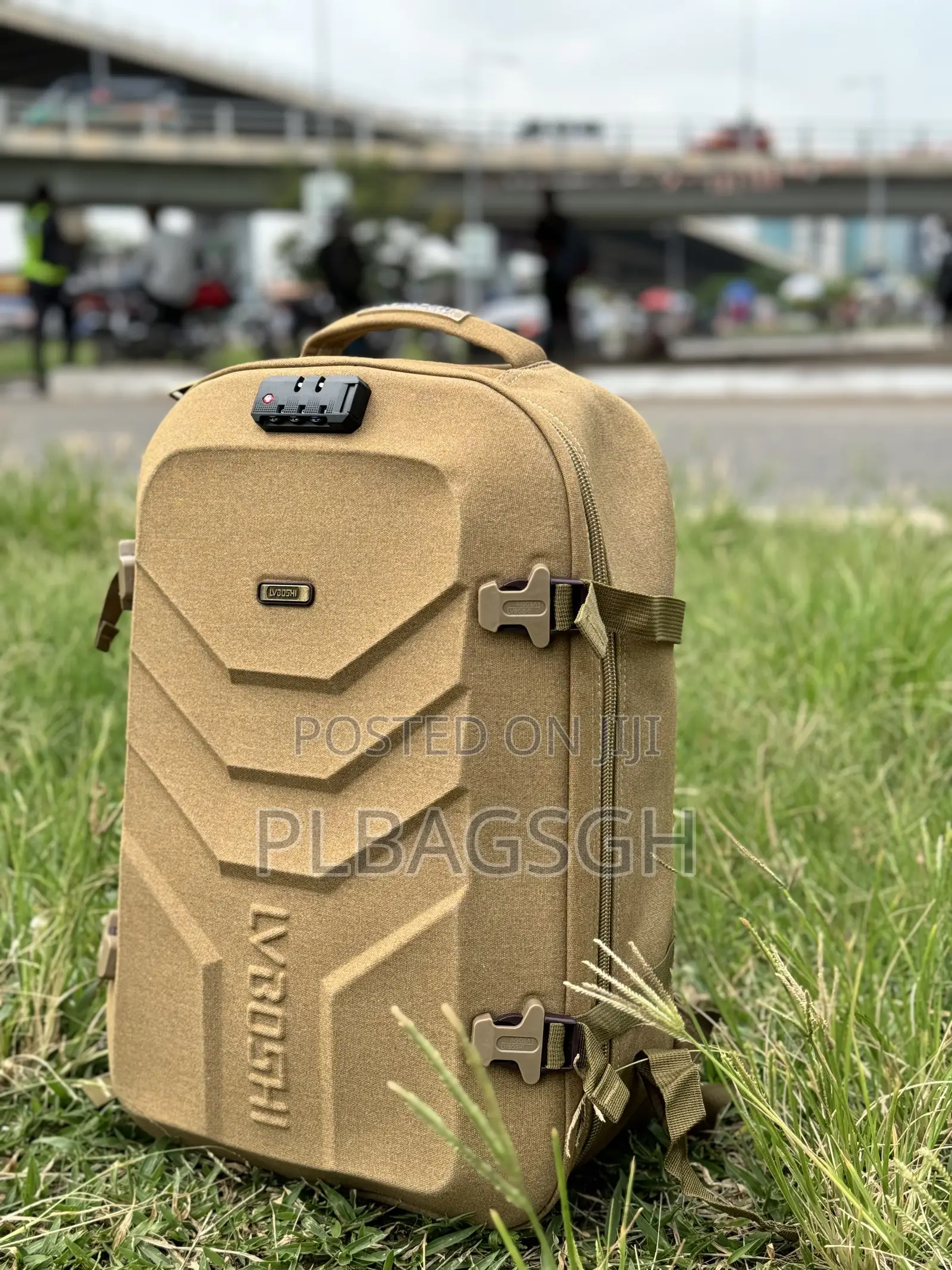 Khaki Traveling Backpack for 15-16 Inches Laptop at Plbagsgh