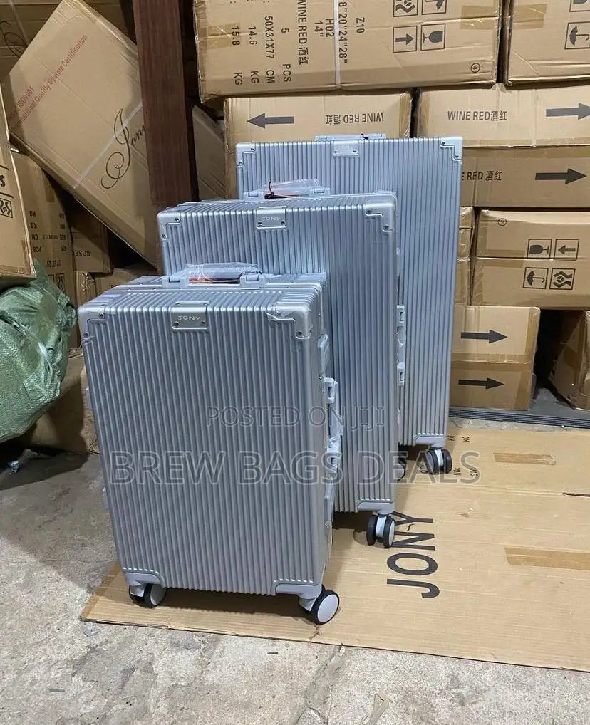 Branded Silver 3set Purely Locks Aluminum Suitcase Bag