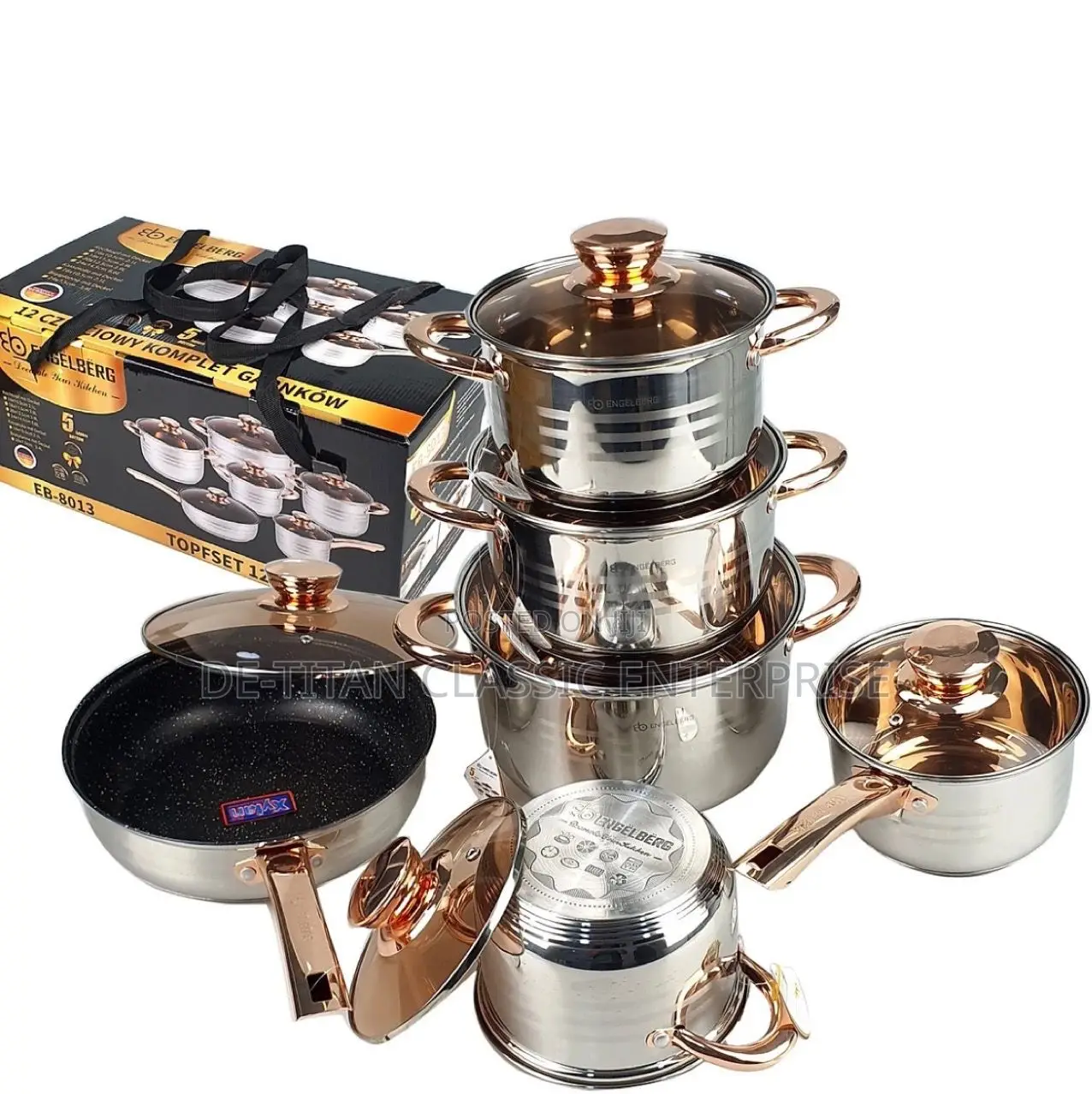 High Quality Made in Germany Stainless Steel Cookware-12pcs