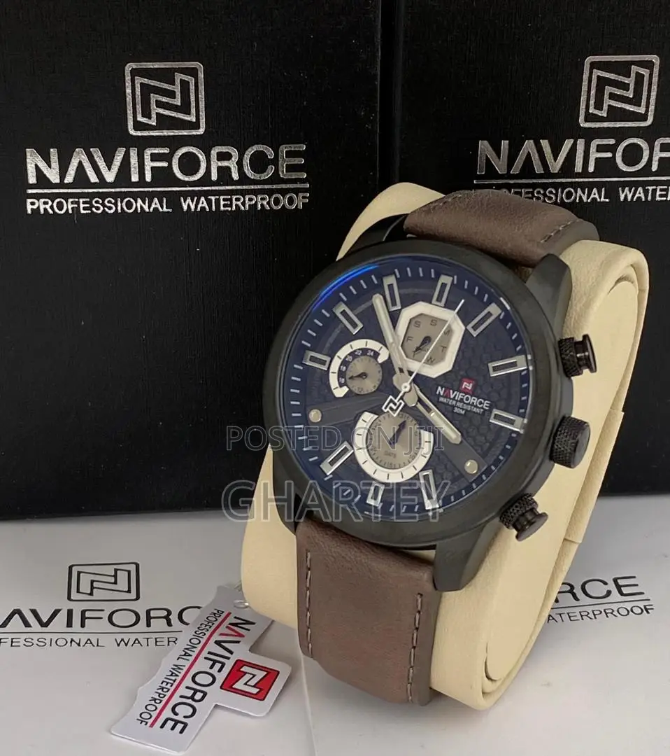 Fashion Casual Naviforce Men’S Leather Watch