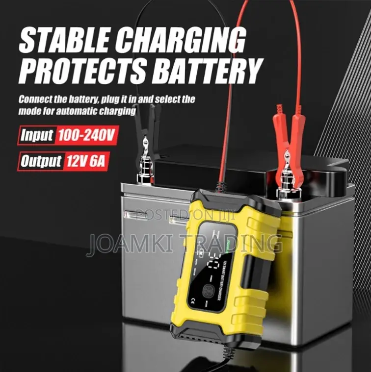 Car Battery Charger,12v, Intelligent Pulse Repair With LCD
