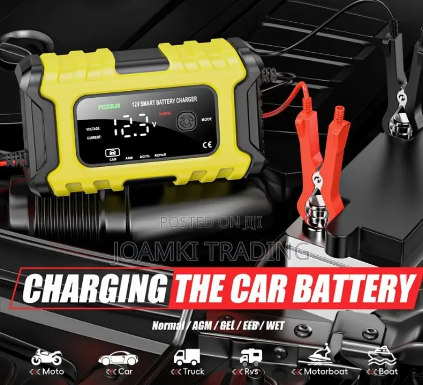 Car Battery Charger,12v, Intelligent Pulse Repair With LCD