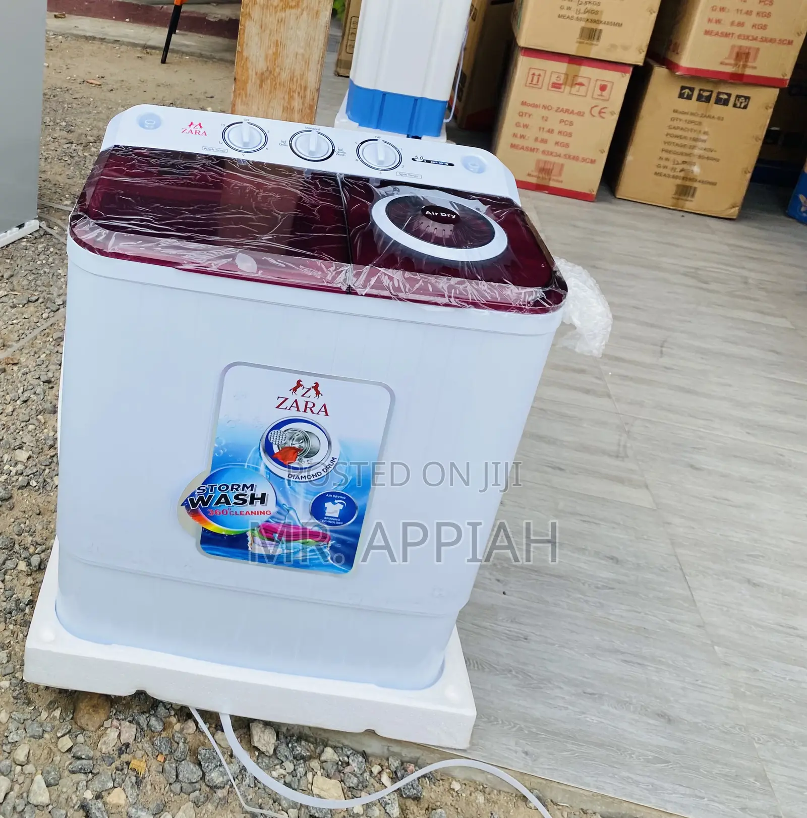 Elegant White Zara 5kg Top Load Electric Washing Machine.