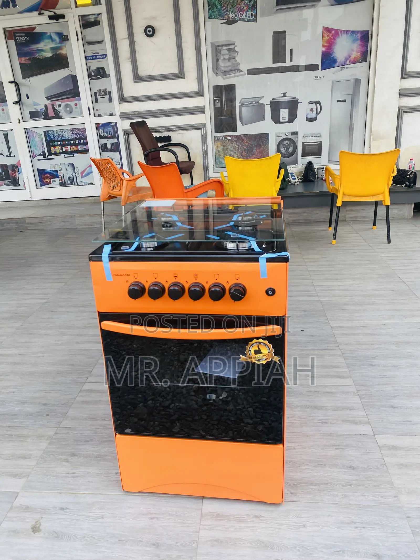 Quality Volcano Gas Oven 4 Burner Manual Ignition(Orange) 