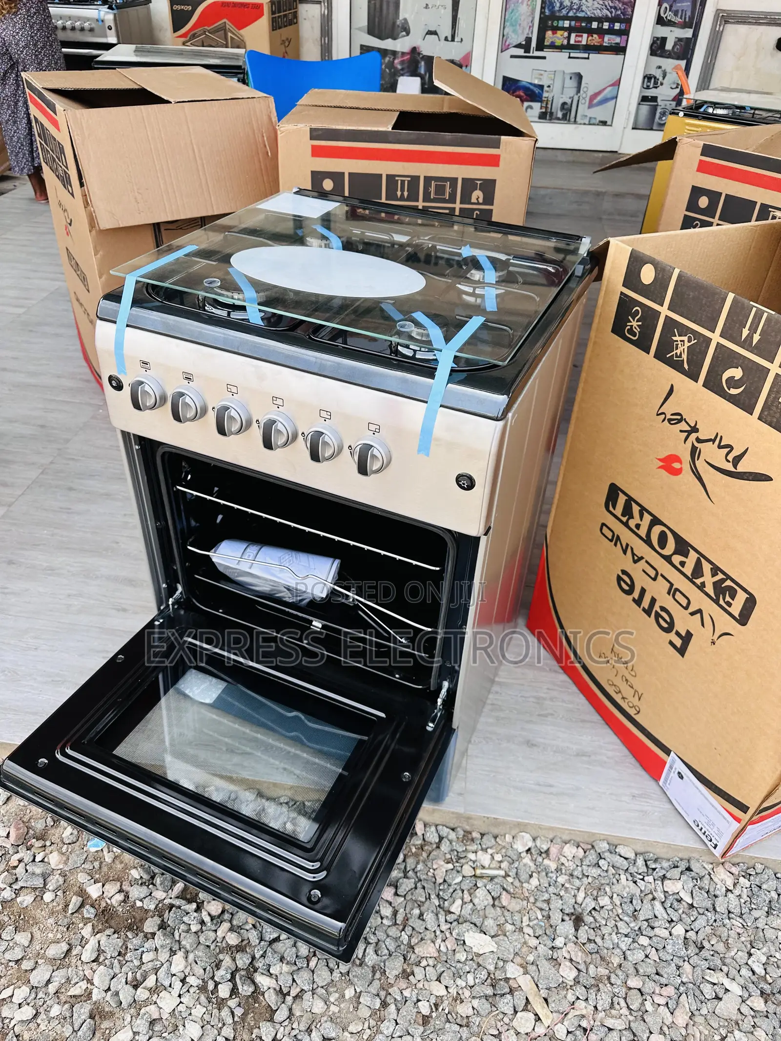 Sliver Gas Cooker Oven 4burner Stove 60/60 Newline.
