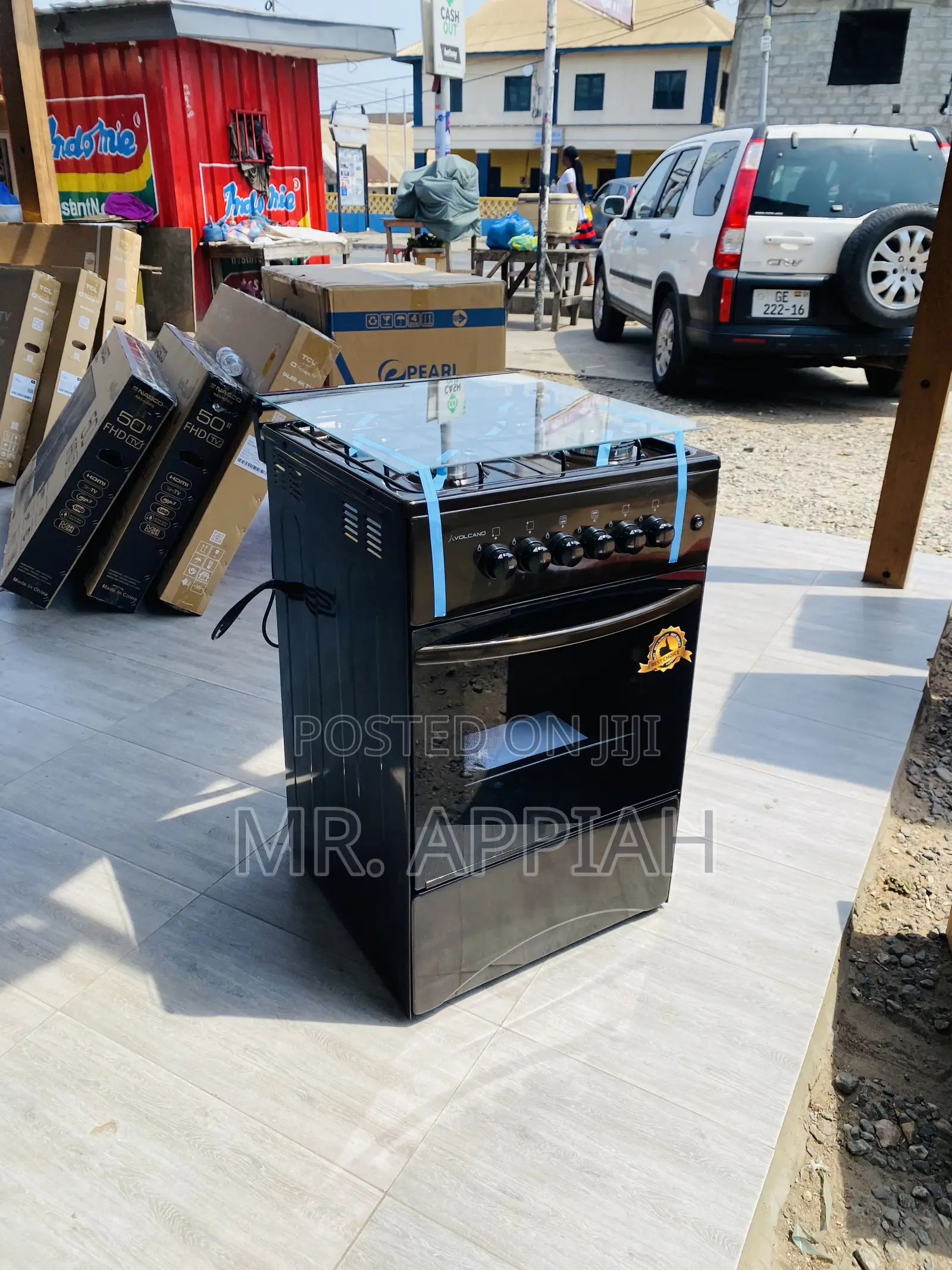 Quality Volcano Gas Oven 4 Burner Manual Ignition (Brown)