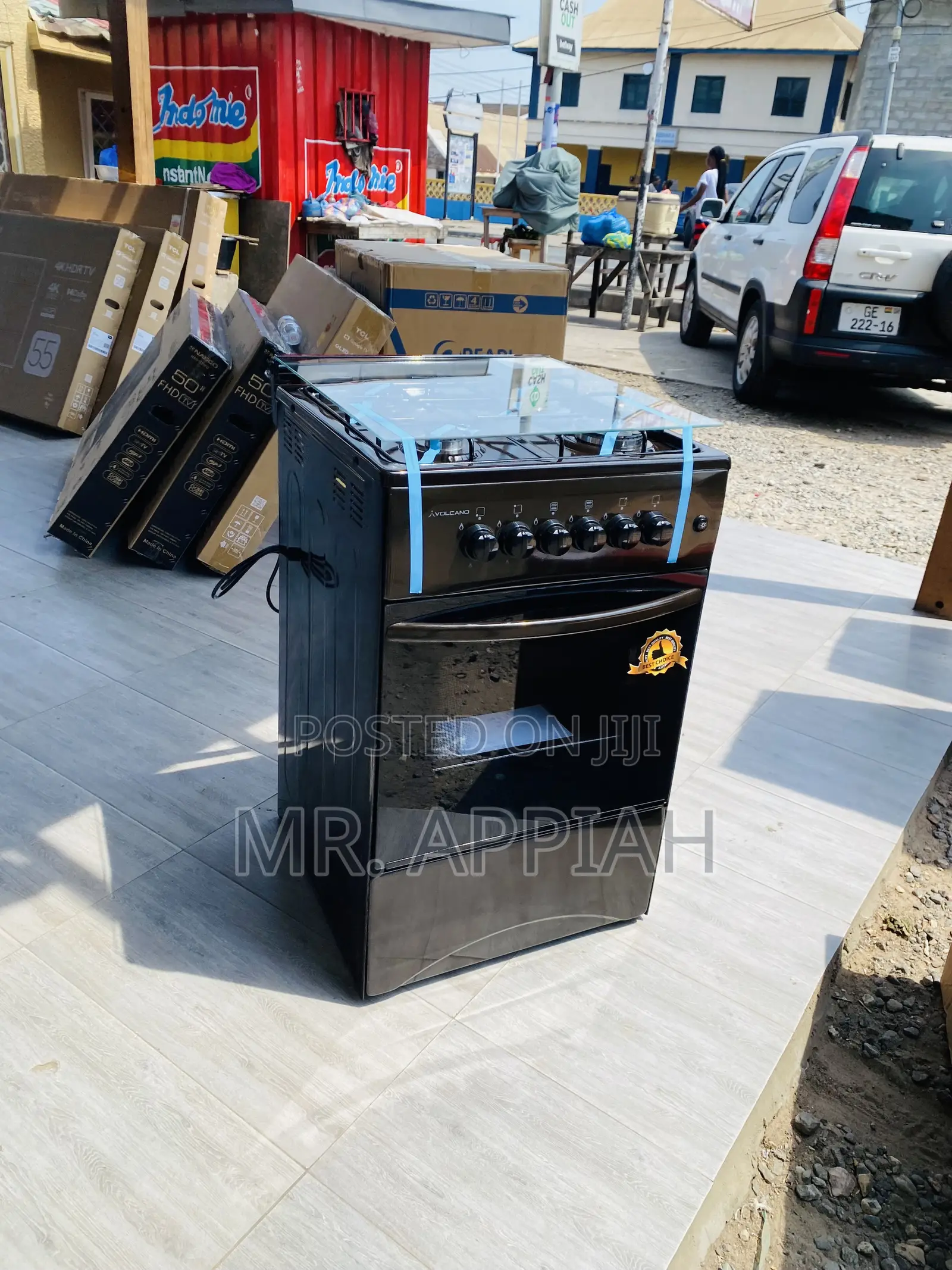 Affordable Volcano(Brown)Gas Oven 4 Burner Manual Ignition
