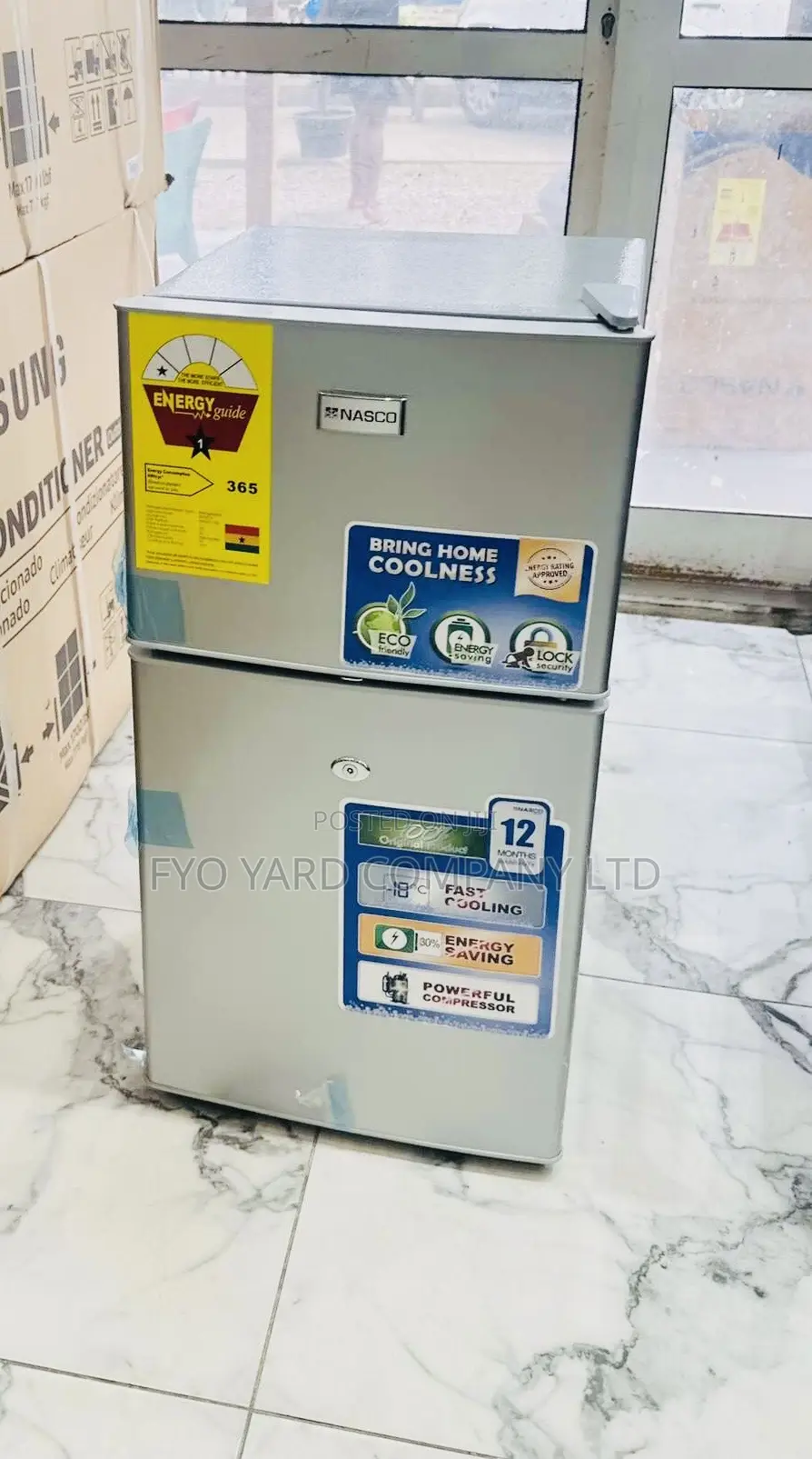 Top Freezer Nasco ** Double Door 90 Litres Fridge