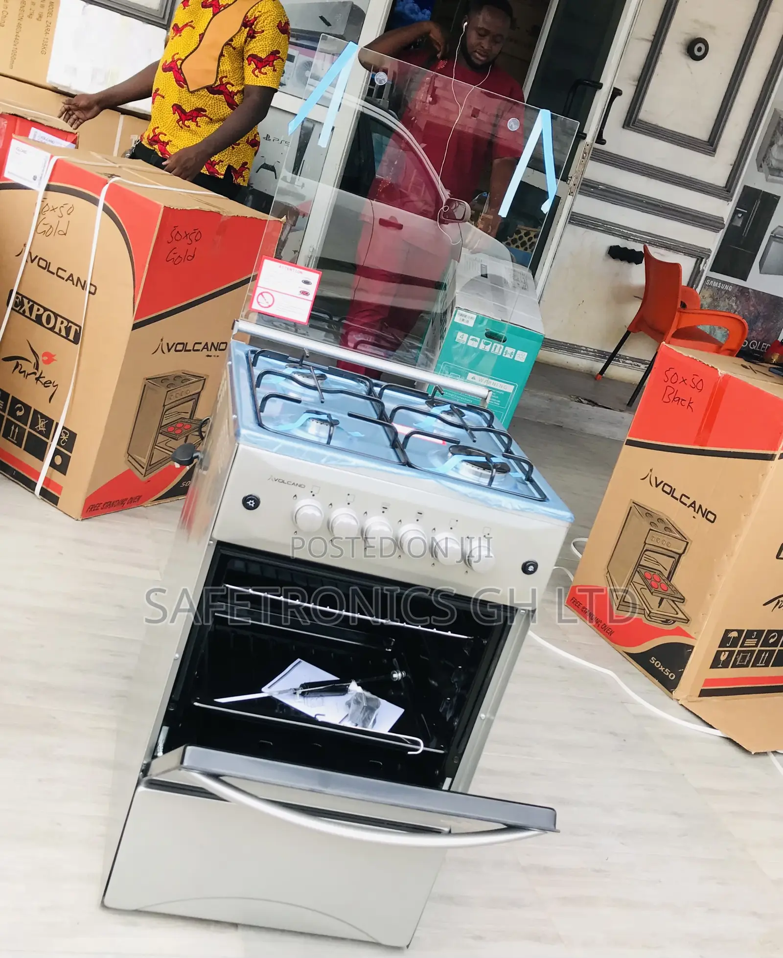 New (Gray) Volcano Oven:Grill 50by50 Inox Ignition 