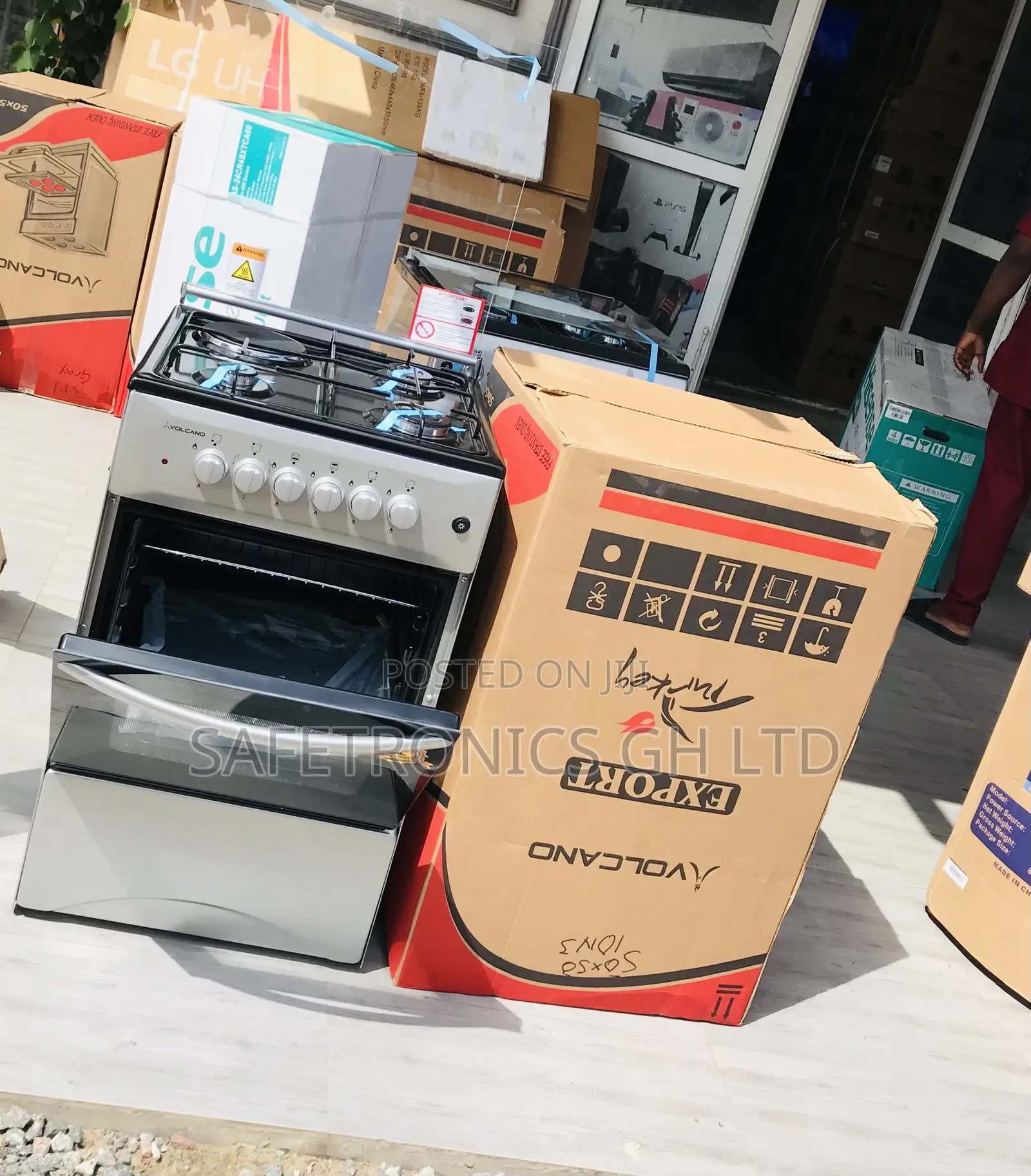 Elegant 2 Gas 2 Electric 50by50 Volcano (Gray)  Oven: Grill