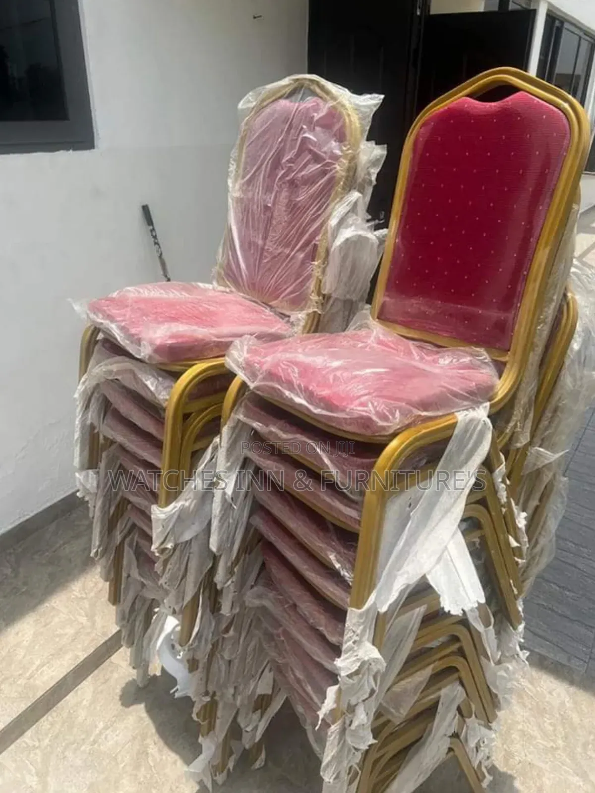 Conference Stackable Chair With Metal Frame at Back