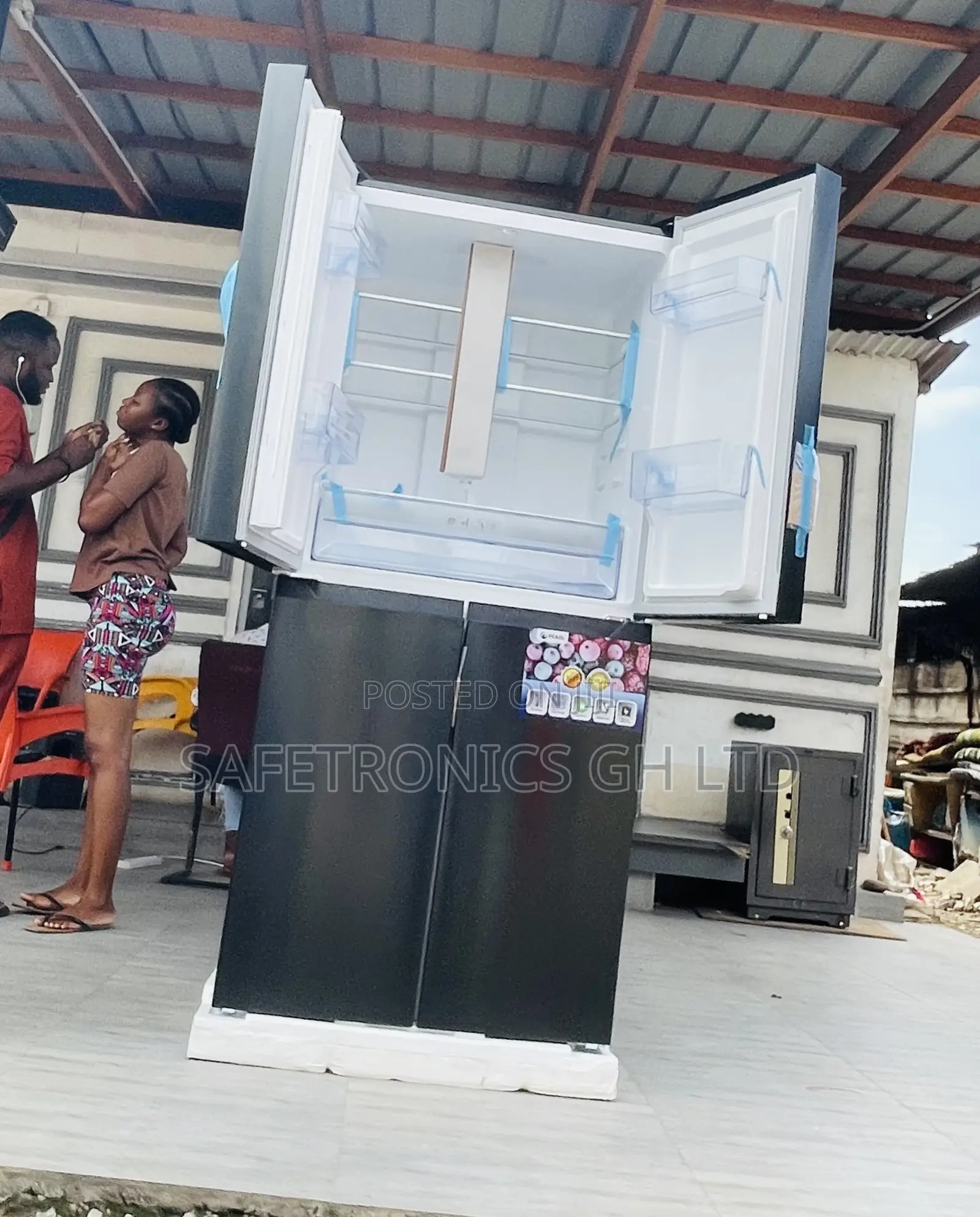 4 Doors Pearl Pf-550bss Durable Side by Side Fridge 