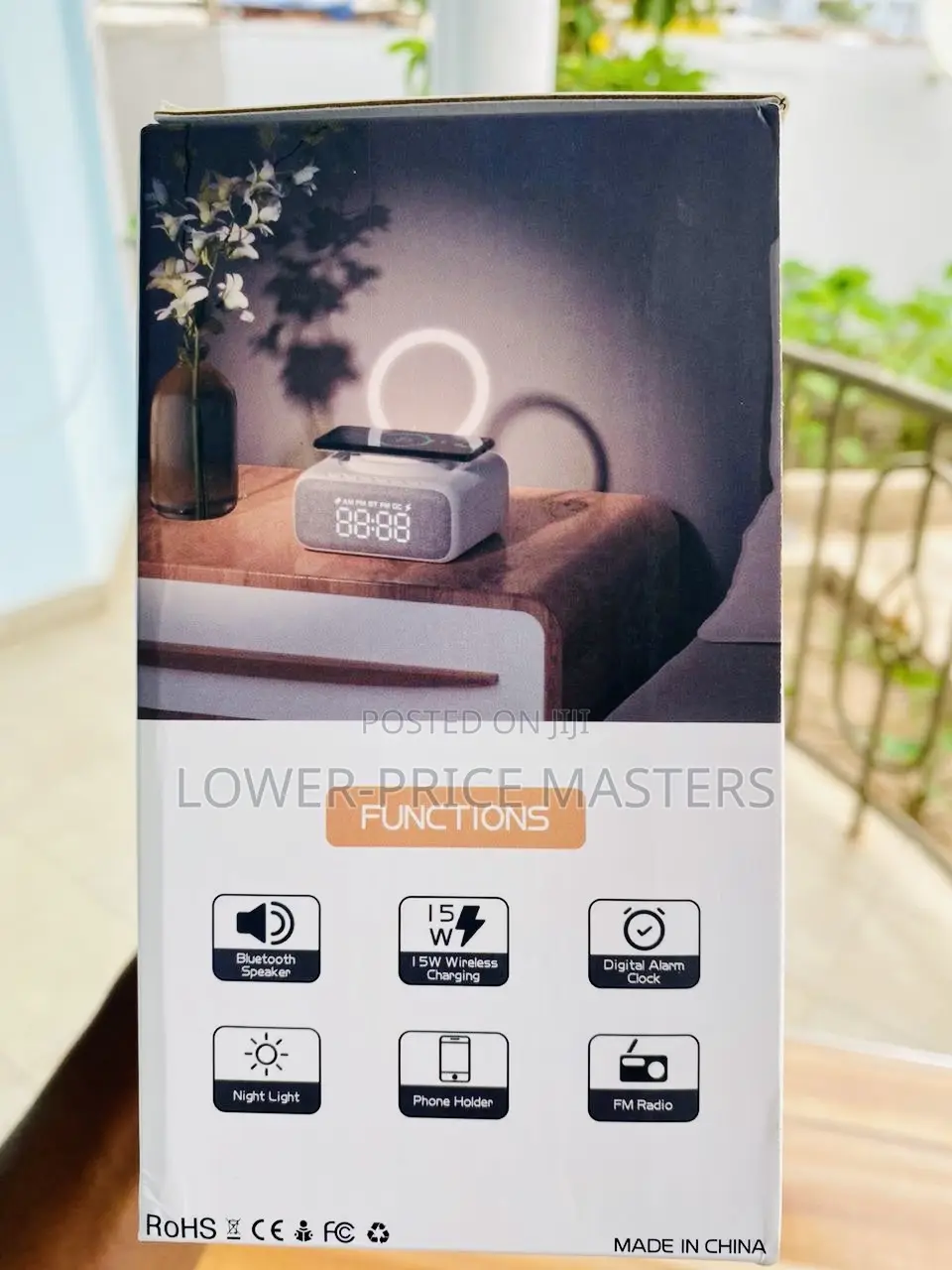Bluetooth Speaker With Alarm,Wireless Charger,D.Clock Etc