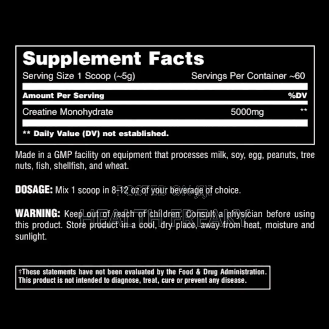 Creatine Animal Creatine Monohydrate Muscle Growth Endurance
